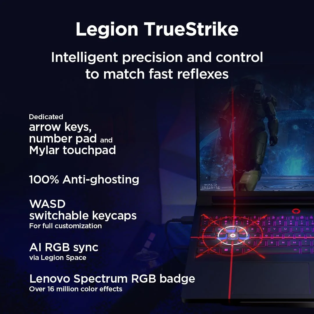 لپ تاپ گیمینگ لنوو Legion Pro 7 16IAX10H AI با صفحه نمایش 16 اینچی WQXGA OLED 240Hz، پردازنده Intel Ultra 9 275HX، رم 32 گیگابایتی، حافظه SSD 2 ترابایتی، کارت گرافیک RTX 5070Ti 12GBB GDDR7، کیبورد RGB ENG-ARB، ویندوز 11، مشکی کسوفی [83F5008PAX] + 2 سال Premium Care