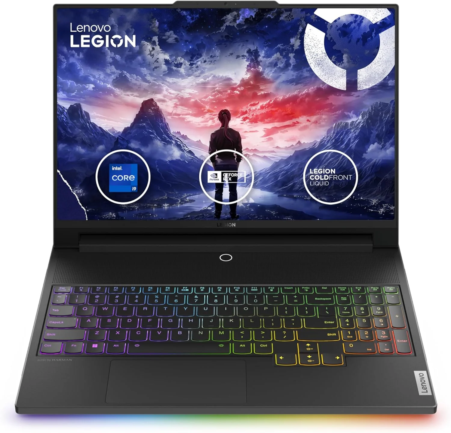 لپ تاپ لنوو Legion 9 16IRX9H با تراشه هوش مصنوعی، صفحه نمایش 16 اینچی 3.2K Mini-LED با 100% sRGB و نرخ 165 هرتز، پردازنده Intel i9-14900HX، رم 64 گیگابایتی، حافظه SSD 1 ترابایتی، کارت گرافیک Nvidia RTX 4090 16GB، نورپردازی RGB انگلیسی-عربی، ویندوز 11، مشکی - [83DE000BAX] + 2 سال مراقبت ویژه