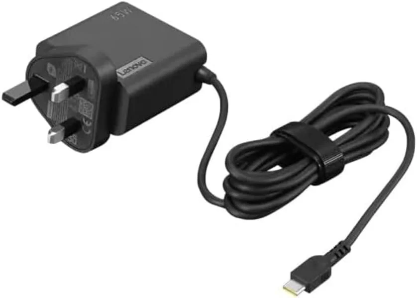 آداپتور دیواری 65 واتی USB-C لنوو با دوشاخه UK، آداپتور/اینورتر برق، مناسب برای استفاده در محیط داخلی، رنگ مشکی