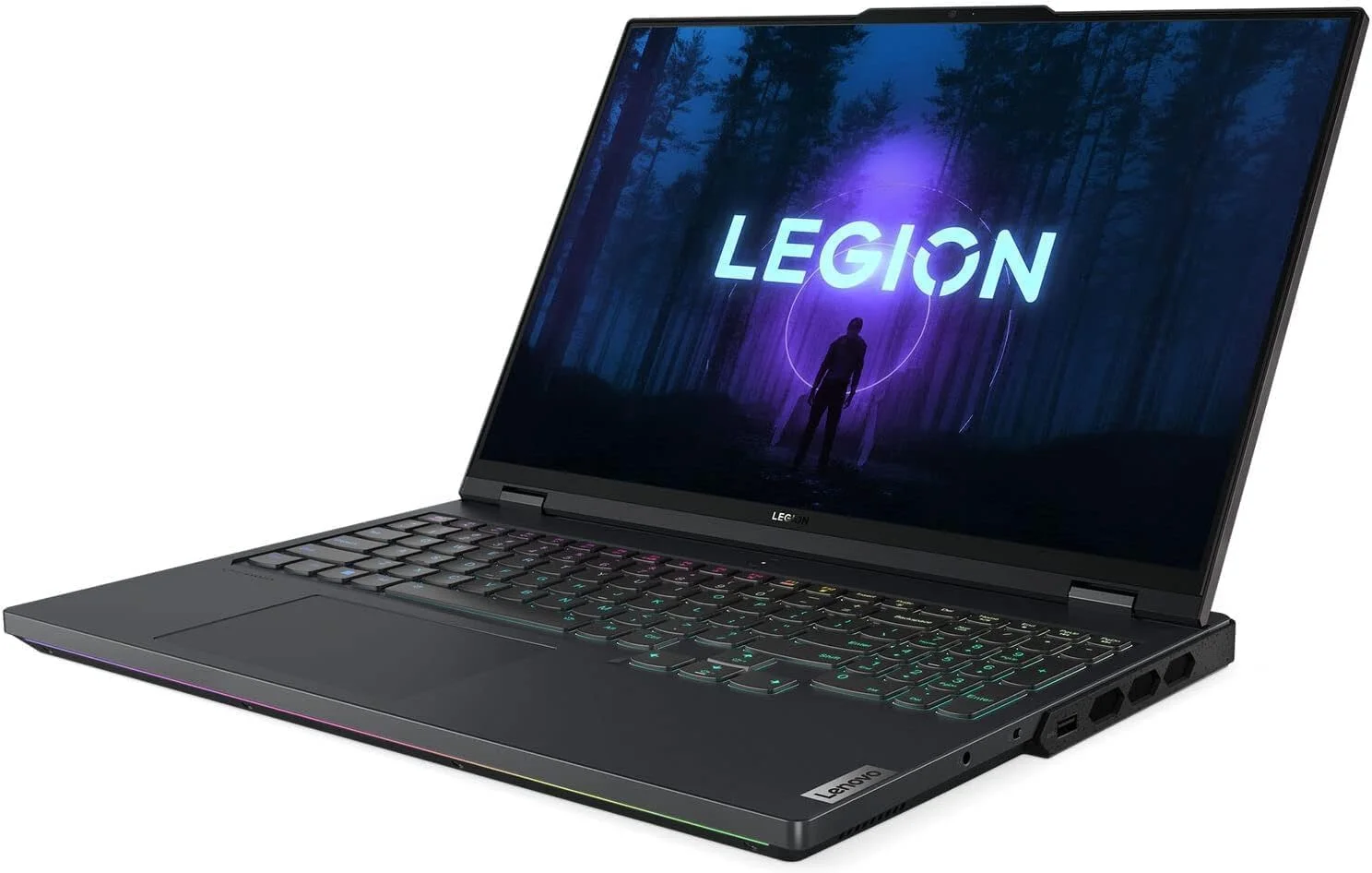 لپ تاپ گیمینگ لنوو Legion 5 مدل 2023 با صفحه نمایش 15.6 اینچی FHD 165Hz، پردازنده Core i7-12700H، رم 16 گیگابایتی، حافظه SSD 512 گیگابایتی، کارت گرافیک NVIDIA RTX 3060 6GB، نور پس زمینه RGB انگلیسی، ویندوز 11 خاکستری طوفانی به همراه نمایشگر Thinksmart view 8 اینچی