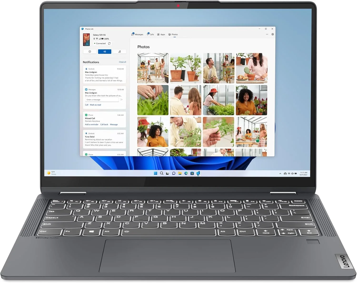 لپ تاپ 2 در 1 لنوو IdeaPad Flex 5i - (2023) - نوت بوک روزمره - ویندوز 11 - صفحه نمایش لمسی 14 اینچی WUXGA - حافظه 8 گیگابایتی - فضای ذخیره سازی 256 گیگابایتی - پردازنده Intel Core i3-1215U - حسگر اثر انگشت - خاکستری طوفانی