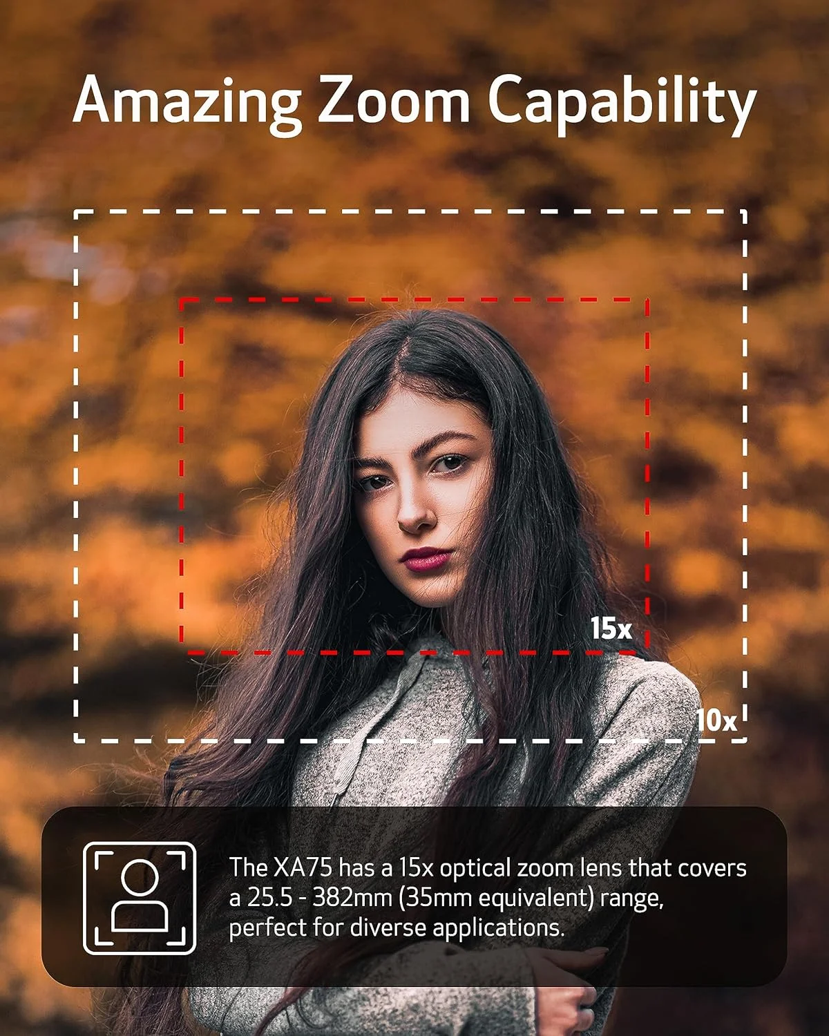 دوربین فیلمبرداری حرفه ای Canon XA75، فیلمبرداری، ضبط و پخش ویدئوهای 4K UHD، لنز زوم اپتیکال 15x، ترمینال 3G SDI و XLR، مشکی