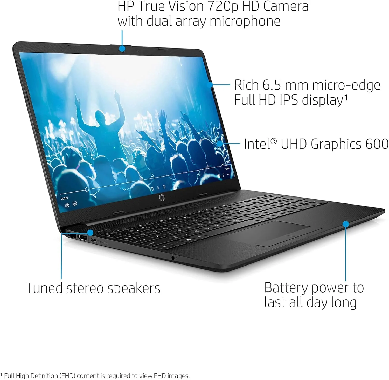 لپ تاپ جدید HP 2022 Notebook 15، صفحه نمایش 15.6 اینچی Full HD، پردازنده Intel Celeron N4020، حافظه 16 گیگابایتی DDR4، حافظه SSD 1 ترابایتی، آماده برای جلسات آنلاین، وب کم، Type-C، RJ-45، HDMI، ویندوز 11 Home، مشکی لپ تاپ جدید HP 2022 Notebook 15، صفحه نمایش 15.6 اینچی Full HD، پردازنده Intel Celeron N4020، حافظه 16 گیگابایتی DDR4، حافظه SSD 1 ترابایتی، آماده برای جلسات آنلاین، وب کم، Type-C، RJ-45، HDMI، ویندوز 11 Home، مشکی