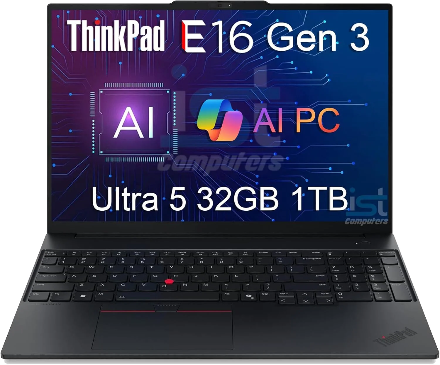 لپ تاپ تجاری هوش مصنوعی Lenovo ThinkPad E16 Gen 3 (صفحه نمایش 16 اینچی FHD+ ضد تابش نور، پردازنده 12 هسته ای Intel Ultra 5 225U (بیشتر از i7-1365U)، رم 32 گیگابایتی DDR5، حافظه SSD 1 ترابایتی) اثر انگشت، وب کم IR 1080P، تاندربولت 4، ویندوز 11 پرو، 2025
