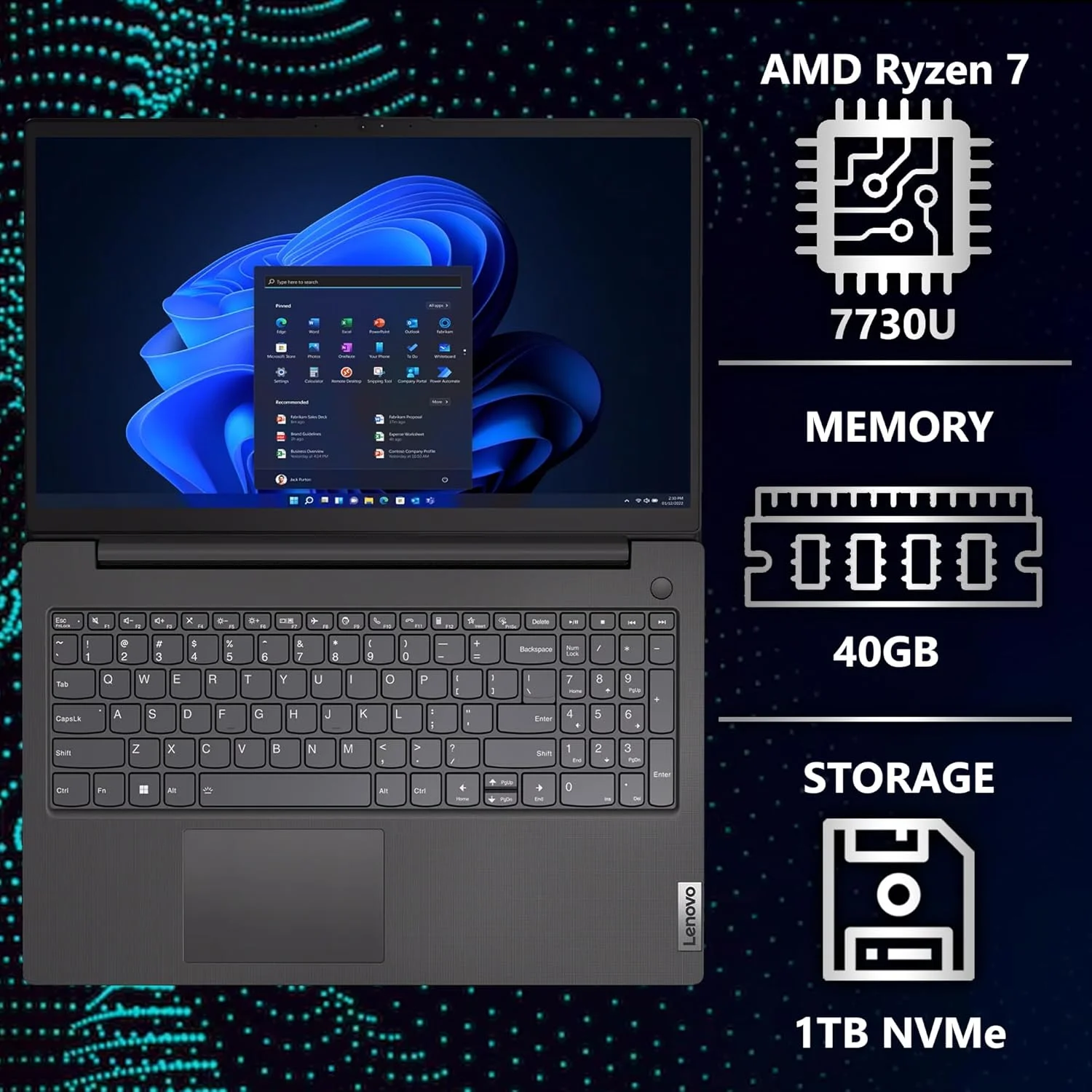 لپ تاپ تجاری اورجینال Lenovo V14 Gen 4 با صفحه نمایش 14 اینچی FHD، پردازنده AMD Ryzen 5 5500U (بهتر از Intel i5-1235U)، رم 40 گیگابایتی، حافظه 1 ترابایتی NVMe، وای فای + بلوتوث، HDMI، RJ-45، وب کم HD، ویندوز 11 پرو لپ تاپ تجاری اورجینال Lenovo V14 Gen 4 با صفحه نمایش 14 اینچی FHD، پردازنده AMD Ryzen 5 5500U (بهتر از Intel i5-1235U)، رم 40 گیگابایتی، حافظه 1 ترابایتی NVMe، وای فای + بلوتوث، HDMI، RJ-45، وب کم HD، ویندوز 11 پرو