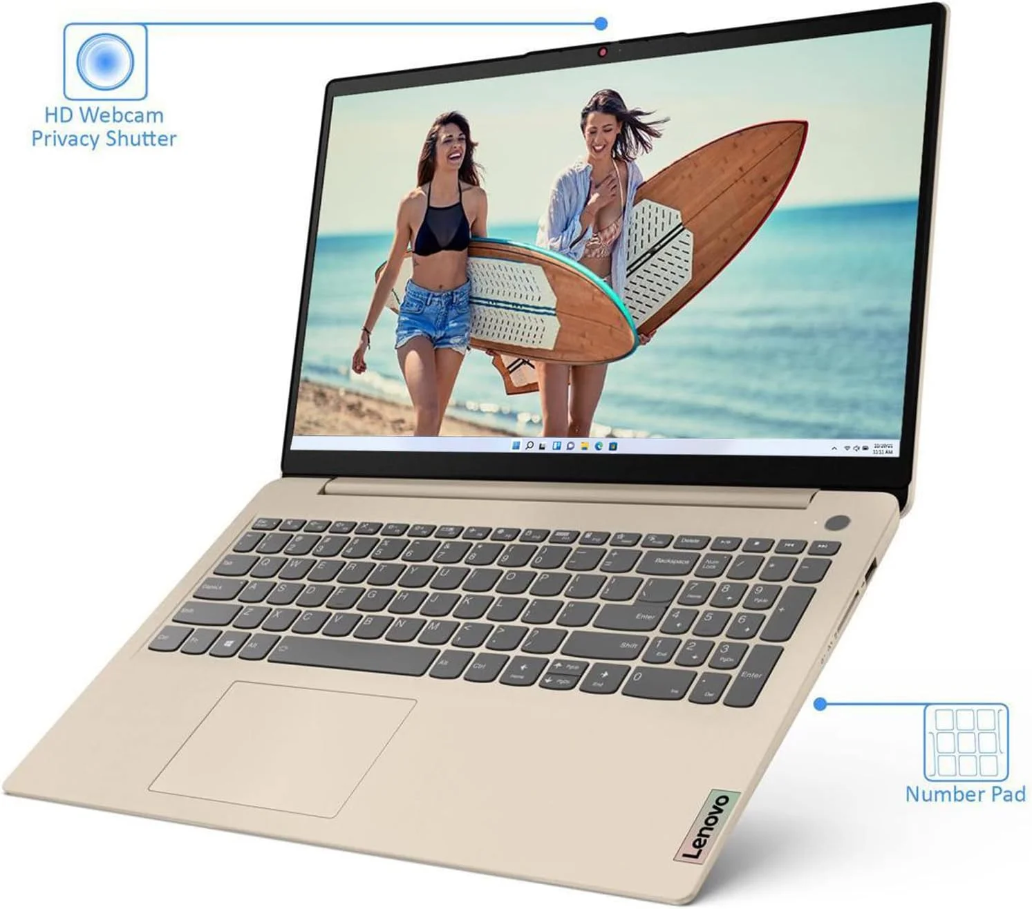 لپ تاپ لنوو Ideapad 3i، صفحه نمایش لمسی 15.6 اینچی FHD، پردازنده Intel Core i3-1115G4، رم 20 گیگابایتی DDR4، حافظه SSD NVMe TLC 1 ترابایتی، گرافیک Intel UHD، ویندوز 11 S، همراه با ماوس بی سیم TWE، رنگ ماسه ای لپ تاپ لنوو Ideapad 3i، صفحه نمایش لمسی 15.6 اینچی FHD، پردازنده Intel Core i3-1115G4، رم 20 گیگابایتی DDR4، حافظه SSD NVMe TLC 1 ترابایتی، گرافیک Intel UHD، ویندوز 11 S، همراه با ماوس بی سیم TWE، رنگ ماسه ای