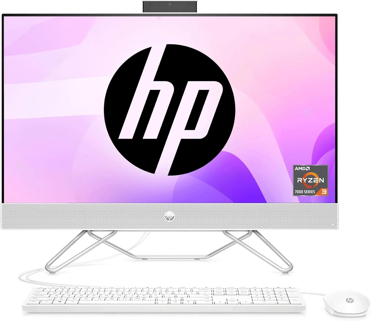 کامپیوتر همه کاره HP با پردازنده AMD Ryzen 3-3250U، صفحه نمایش 23.8 اینچی (60.5 سانتی متر) FHD، رم 8 گیگابایت، حافظه SSD 256 گیگابایت + هارد دیسک 1 ترابایت، دوربین FHD IR، گرافیک Radeon، کیبورد و ماوس بی سیم، ویندوز 11، MS Office، سفید برفی، مدل 24-cb0789in