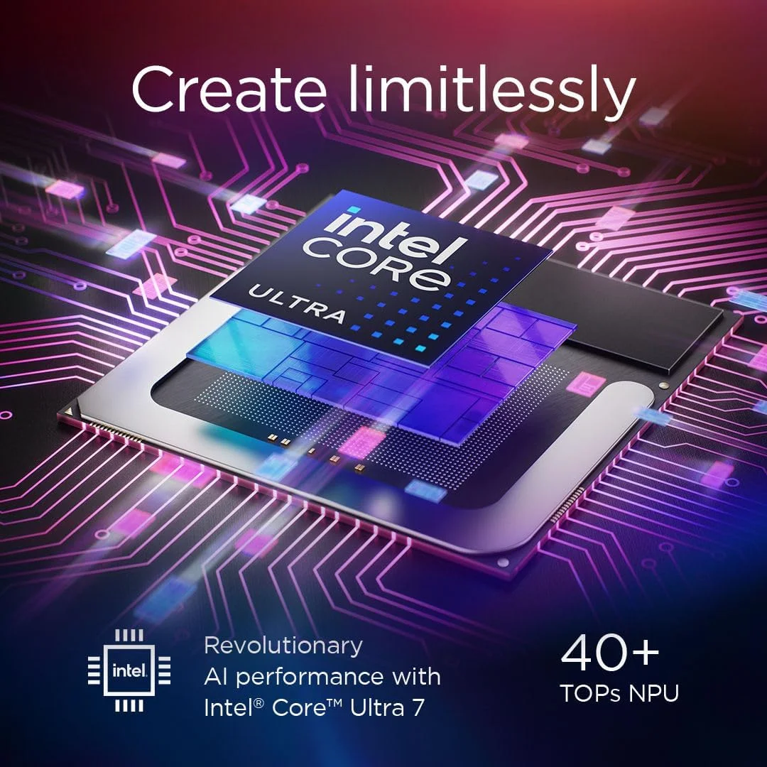 لنوو یوگا اسلیم 7 Aura Edition، CoPilot+ PC با تقویت هوش مصنوعی 47 TOPS، صفحه نمایش لمسی 15.3 اینچی 120 هرتز 2.8K، پردازنده Intel Core ultra 7 258V، رم 32 گیگابایتی، SSD 1 ترابایتی، گرافیک Intel Arc 140V، کیبورد با نور پس زمینه انگلیسی-عربی، خاکستری لونا - [83HM000XAX]