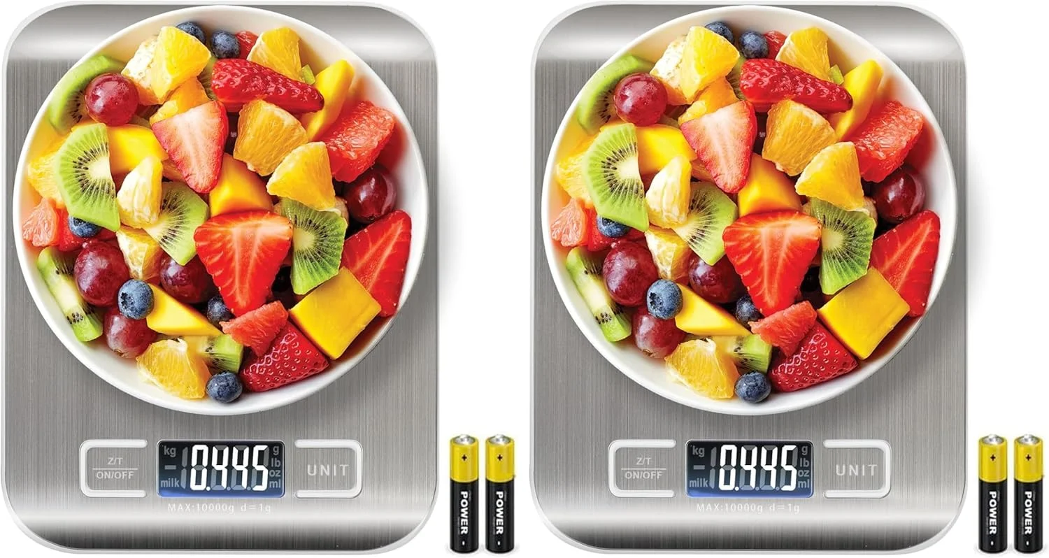 ترازوی آشپزخانه SKY-TOUCH، ترازوی دیجیتال چند منظوره غذا برای پخت و پز، آشپزی و رژیم غذایی، ترازوی آشپزخانه با صفحه نمایش LCD پلت فرم استیل ضد زنگ، فوق العاده باریک، عملکرد تارا (بسته 2 عددی) ترازوی آشپزخانه SKY-TOUCH، ترازوی دیجیتال چند منظوره غذا برای پخت و پز، آشپزی و رژیم غذایی، ترازوی آشپزخانه با صفحه نمایش LCD پلت فرم استیل ضد زنگ، فوق العاده باریک، عملکرد تارا (بسته 2 عددی)