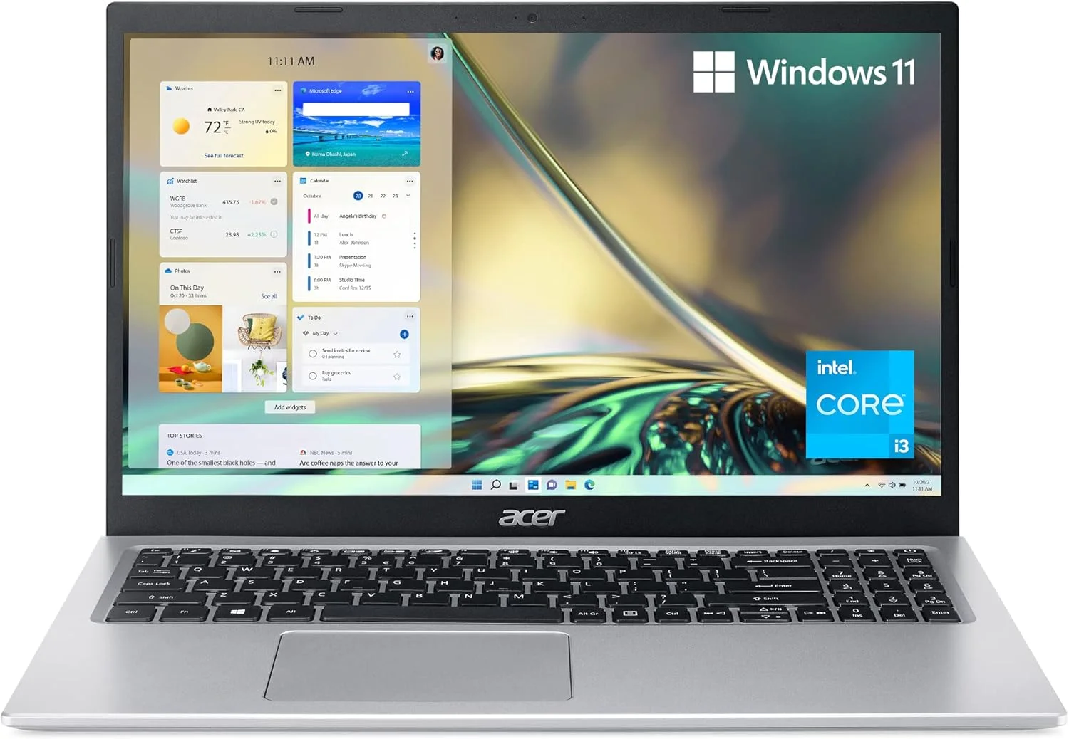 لپ تاپ باریک Acer Aspire 5 A515-56-347N - صفحه نمایش 15.6 اینچی Full HD IPS - پردازنده دو هسته ای نسل 11 اینتل i3-1115G4 - 8 گیگابایت DDR4 - 128 گیگابایت NVMe SSD - WiFi 6 - آمازون الکسا - ویندوز 11 هوم در حالت S