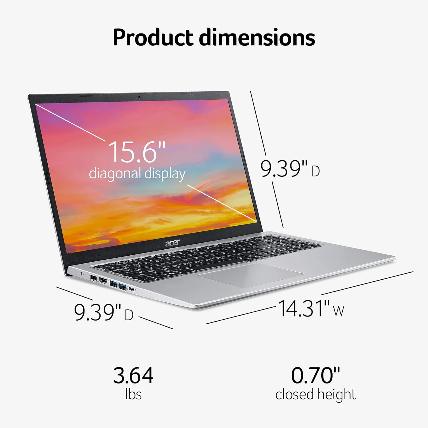 لپ تاپ باریک Acer Aspire 5 A515-56-347N - صفحه نمایش 15.6 اینچی Full HD IPS - پردازنده دو هسته ای نسل 11 اینتل i3-1115G4 - 8 گیگابایت DDR4 - 128 گیگابایت NVMe SSD - WiFi 6 - آمازون الکسا - ویندوز 11 هوم در حالت S لپ تاپ باریک Acer Aspire 5 A515-56-347N - صفحه نمایش 15.6 اینچی Full HD IPS - پردازنده دو هسته ای نسل 11 اینتل i3-1115G4 - 8 گیگابایت DDR4 - 128 گیگابایت NVMe SSD - WiFi 6 - آمازون الکسا - ویندوز 11 هوم در حالت S