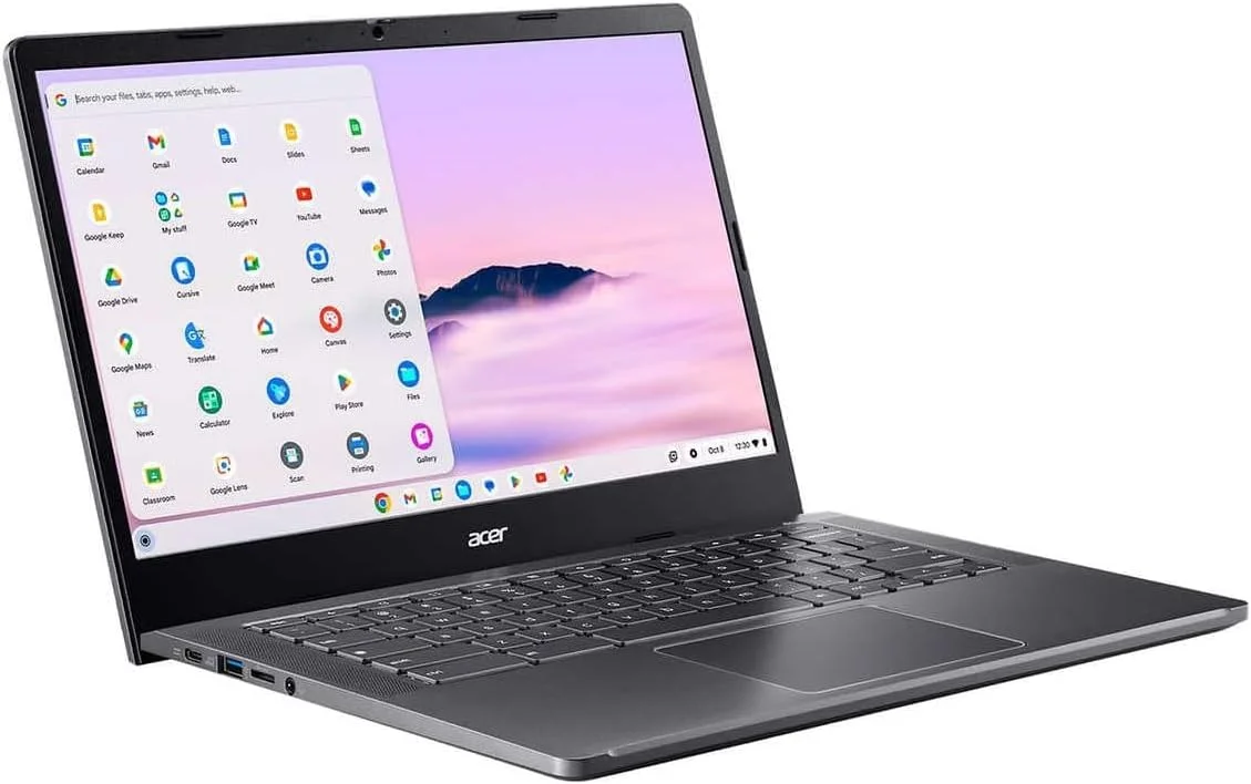 لپ تاپ Acer Chromebook Plus 514 با هوش مصنوعی گوگل، پردازنده 8 هسته ای Intel i3-N305، رم 8 گیگابایتی LPDDR5، حافظه SSD 512 گیگابایتی، فلش درایو USB C 32 گیگابایتی، صفحه نمایش لمسی 14 اینچی FHD IPS، Wi-Fi 6E، وب کم 1080P، سیستم عامل Chrome، ماوس ثبت اختراع شده