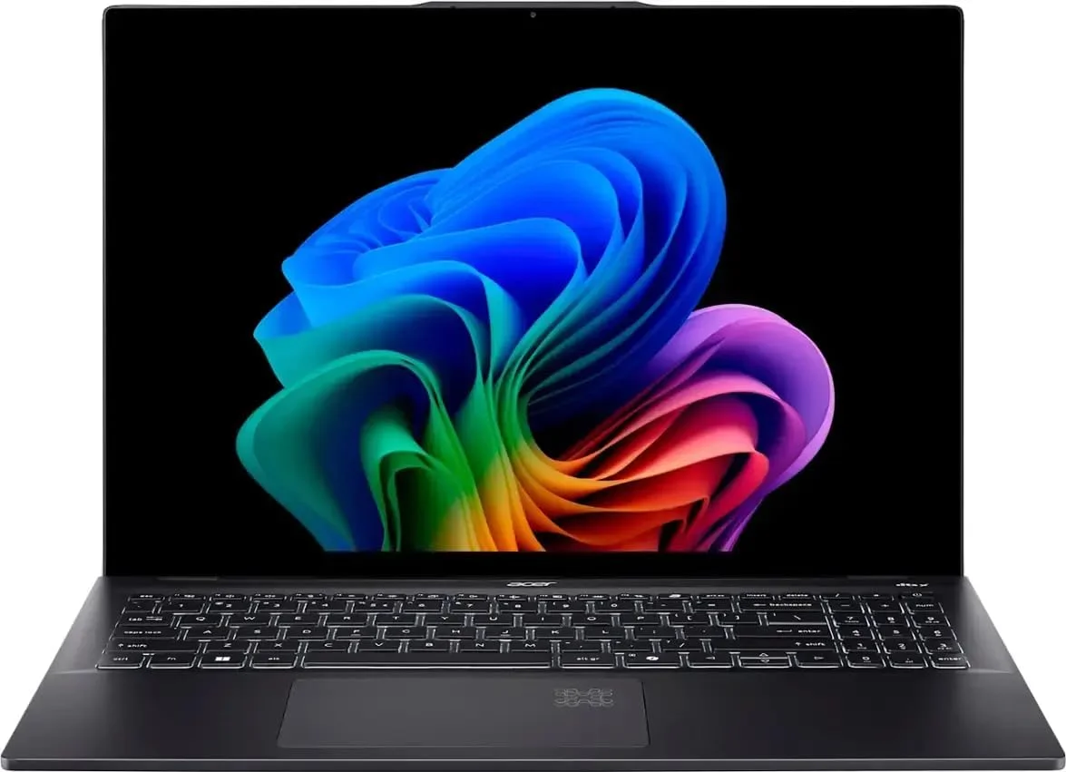 لپ تاپ ایسر Swift 16 AI Copilot+ PC | صفحه نمایش لمسی 16 اینچی 3k OLED با پوشش 100% DCI-P3 | پردازنده 8 هسته ای Intel Ultra 7 Series 2 256V تا 47 Tops | 16 گیگابایت DDR5 1 ترابایت SSD | صفحه کلید با نور پس زمینه، حسگر اثر انگشت، دوربین QHD IR، ویندوز 11 به همراه لوازم جانبی DLCA
