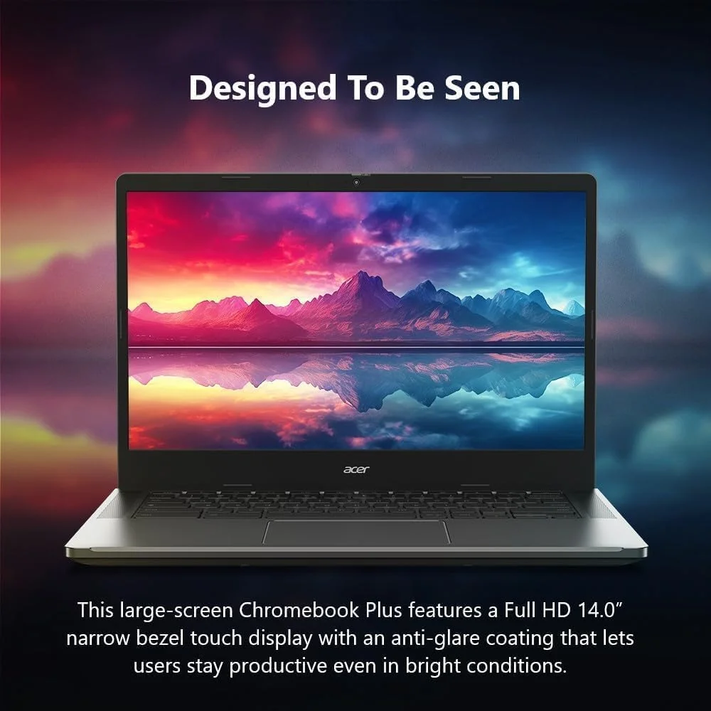 لپ تاپ لمسی Acer Chromebook Plus 514، پردازنده 8 هسته ای Intel i3-N305، رم 8 گیگابایتی LPDDR5، حافظه SSD 512 گیگابایتی، لپ تاپ تجاری 14 اینچی FHD، Wi-Fi 6E، وب کم 1080P، کارت خوان SD، Chrome OS + لوازم جانبی طراحی شده لپ تاپ لمسی Acer Chromebook Plus 514، پردازنده 8 هسته ای Intel i3-N305، رم 8 گیگابایتی LPDDR5، حافظه SSD 512 گیگابایتی، لپ تاپ تجاری 14 اینچی FHD، Wi-Fi 6E، وب کم 1080P، کارت خوان SD، Chrome OS + لوازم جانبی طراحی شده