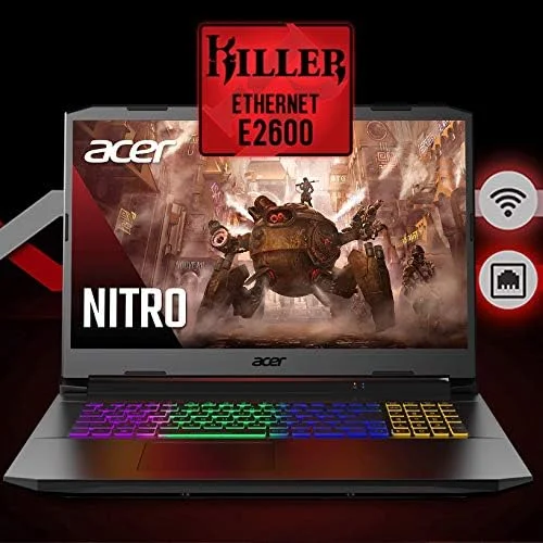 لپ تاپ گیمینگ Acer Nitro 5 AN517-41-R0RZ، پردازنده AMD Ryzen 7 5800H (8 هسته ای) | کارت گرافیک NVIDIA GeForce RTX 3060 | صفحه نمایش 17.3 اینچی FHD 144Hz IPS | 16 گیگابایت DDR4 | 1 ترابایت NVMe SSD | WiFi 6 | کیبورد با نور پس زمینه RGB لپ تاپ گیمینگ Acer Nitro 5 AN517-41-R0RZ، پردازنده AMD Ryzen 7 5800H (8 هسته ای) | کارت گرافیک NVIDIA GeForce RTX 3060 | صفحه نمایش 17.3 اینچی FHD 144Hz IPS | 16 گیگابایت DDR4 | 1 ترابایت NVMe SSD | WiFi 6 | کیبورد با نور پس زمینه RGB
