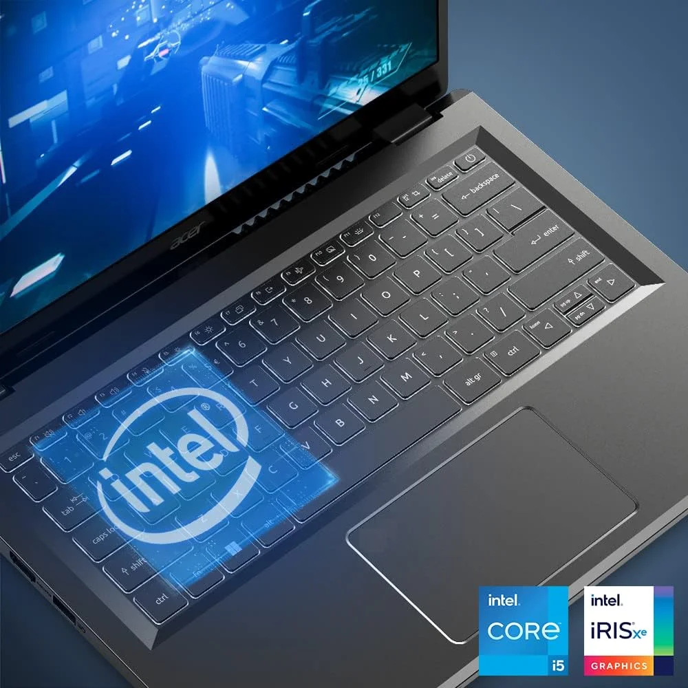 لپ تاپ باریک 14 اینچی Acer Aspire 5 | نمایشگر 14 اینچی WUXGA (1920 x 1200) IPS | پردازنده Core i5-1335U | گرافیک Intel Iris Xe | رم 8 گیگابایتی LPDDR5 | حافظه SSD 512 گیگابایتی Gen 4 | Wi-Fi 6E | USB4/Thunderbolt 4 | کیبورد با نور پس زمینه | A514-56M-576D، خاکستری لپ تاپ باریک 14 اینچی Acer Aspire 5 | نمایشگر 14 اینچی WUXGA (1920 x 1200) IPS | پردازنده Core i5-1335U | گرافیک Intel Iris Xe | رم 8 گیگابایتی LPDDR5 | حافظه SSD 512 گیگابایتی Gen 4 | Wi-Fi 6E | USB4/Thunderbolt 4 | کیبورد با نور پس زمینه | A514-56M-576D، خاکستری