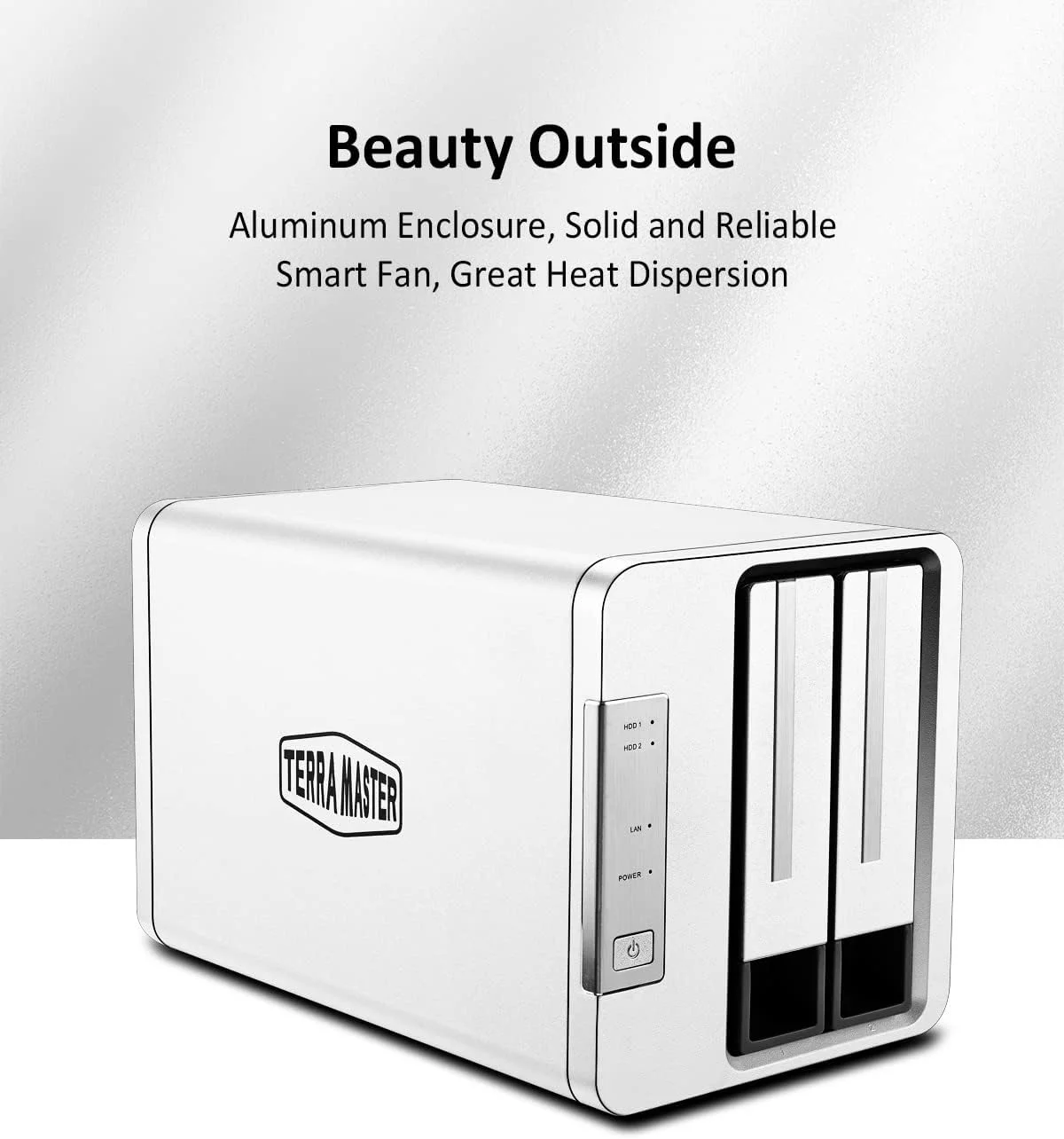 ترمستر F2-423 NAS دو-محفظه‌ای با کارایی بالا برای SMB با پردازنده چهارهسته‌ای N5105/5095، حافظه 4 گیگابایتی DDR4، دو پورت 2.5GbE، سرور ذخیره‌سازی شبکه (بدون دیسک)