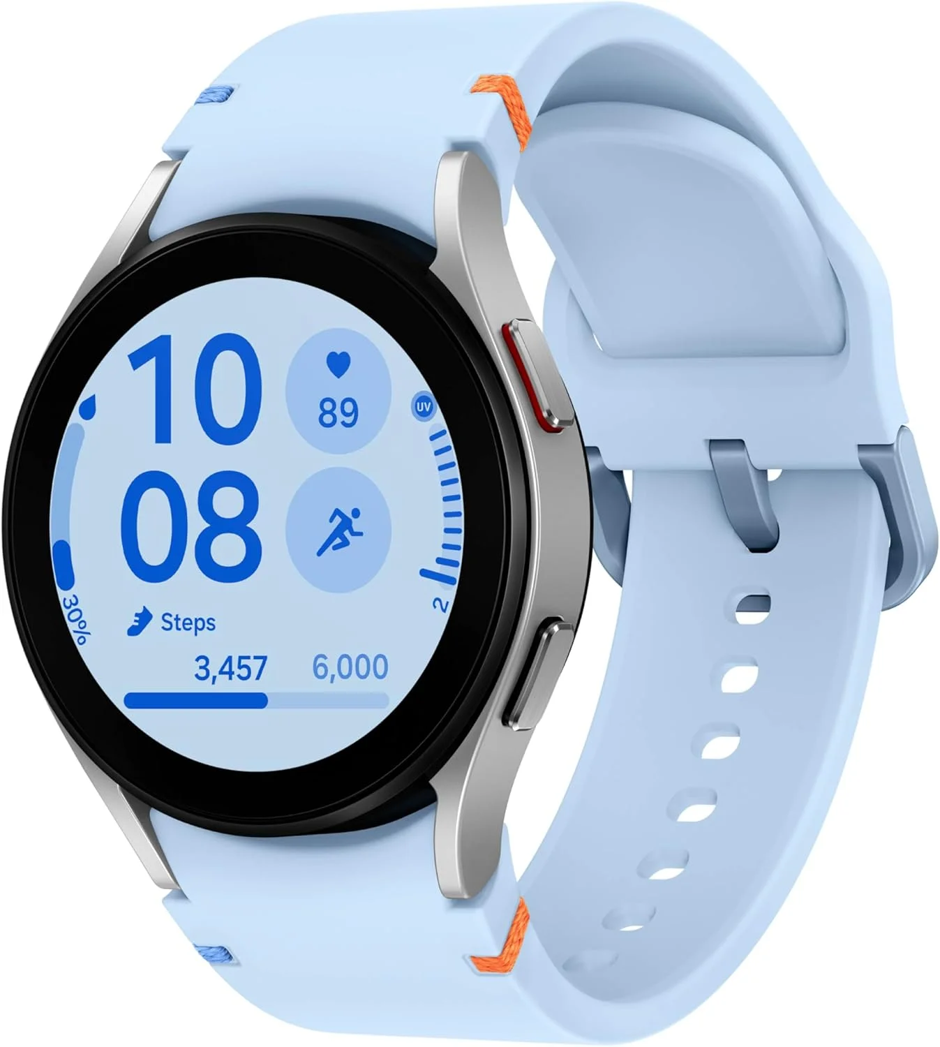 ساعت هوشمند SAMSUNG Galaxy Watch FE 40mm LTE AI با قابلیت ردیابی تناسب اندام، سنسور BIA، مناطق HR شخصی‌سازی‌شده، ردیاب ضربان قلب، مانیتور خواب، 2024، نقره‌ای [نسخه ایالات متحده، 1 سال گارانتی سازنده]