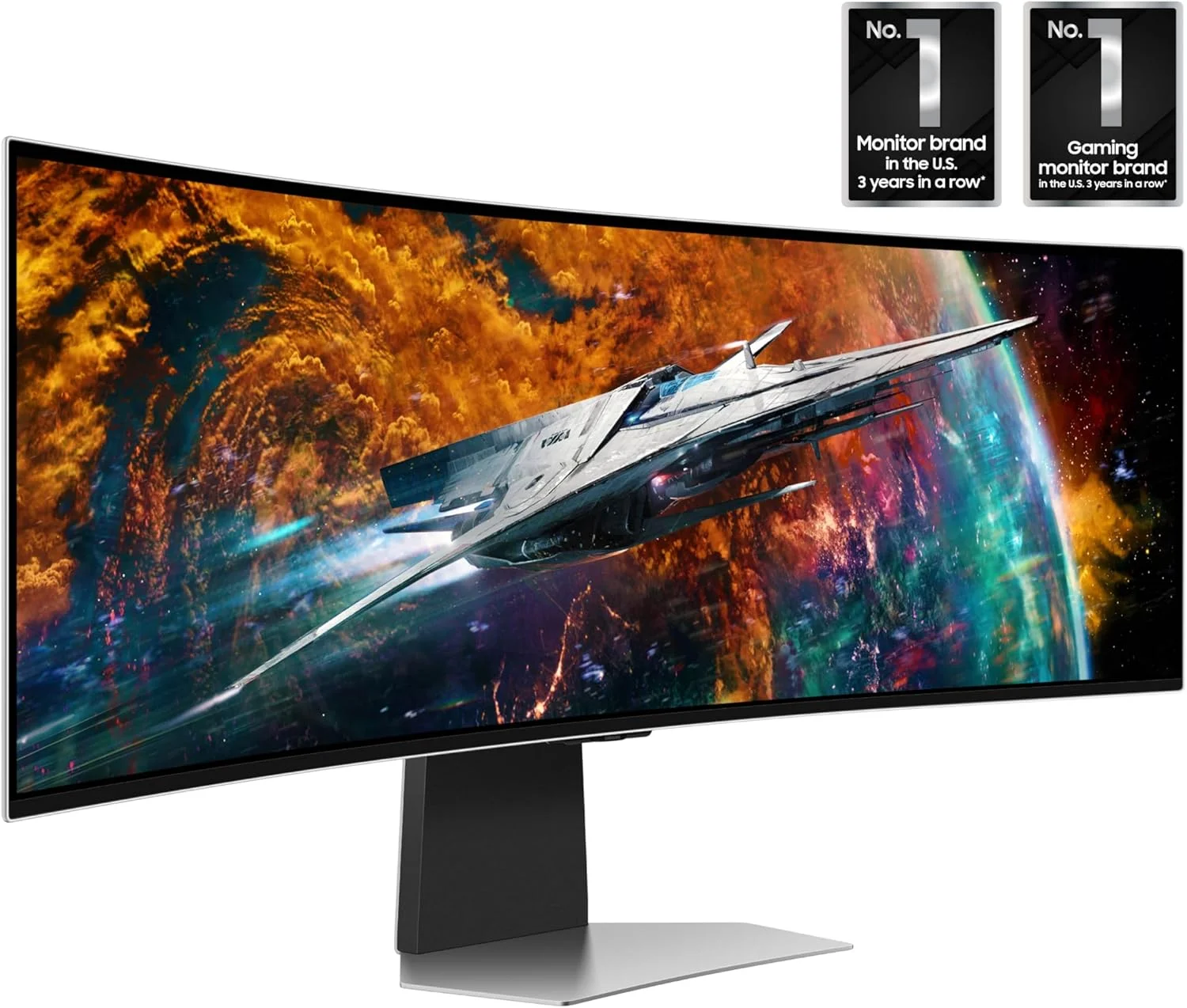 مانیتور گیمینگ هوشمند خمیده 49 اینچی سامسونگ Odyssey OLED G9 (G95SC) با QD-OLED، نرخ نوسازی 240 هرتز، زمان پاسخگویی 0.03 میلی‌ثانیه، AMD Freestyle Premium Pro، سازگار با G-Sync، Dual QHD، پردازنده Neo Quantum Pro، مدل LS49CG954SNXZA