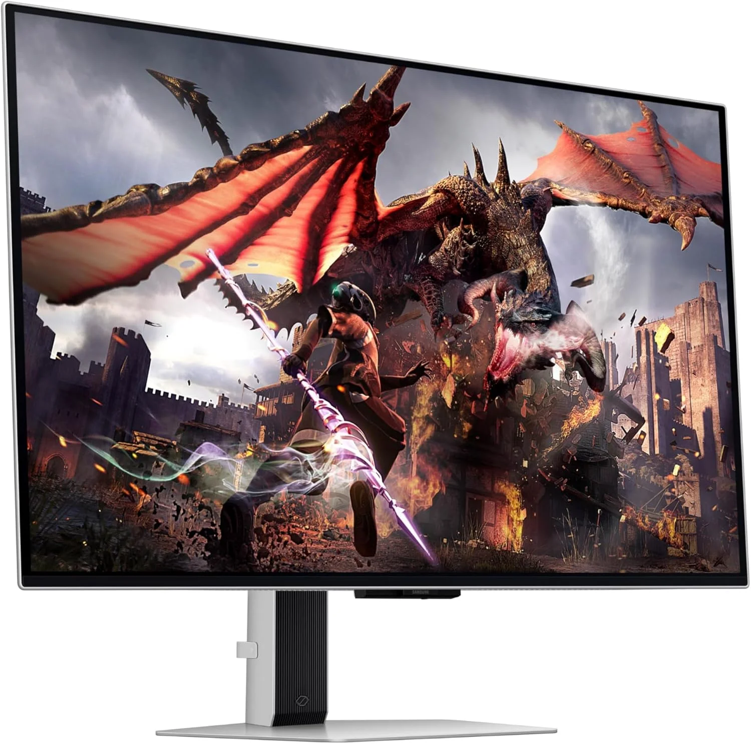 مانیتور گیمینگ هوشمند 32 اینچی SAMSUNG Odyssey OLED G8 (G80SD) سری 4K UHD، نرخ نوسازی 240 هرتز، زمان پاسخگویی 0.03 میلی‌ثانیه، صفحه نمایش بدون بازتاب نور، Gaming Hub، طراحی فلزی شیک قابل تنظیم، LS32DG802SNXZA، 2024