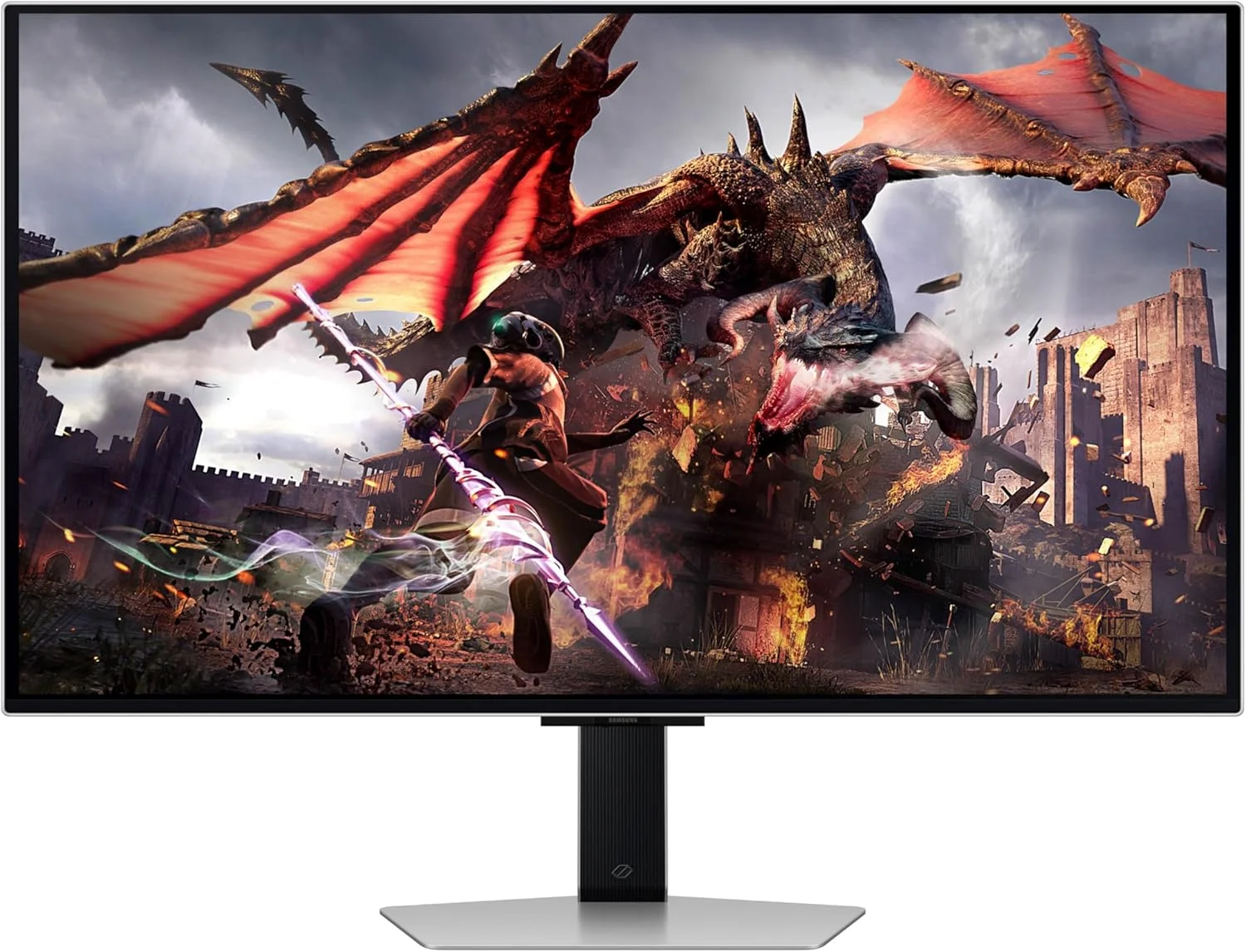 مانیتور گیمینگ هوشمند 32 اینچی SAMSUNG Odyssey OLED G8 (G80SD) سری 4K UHD، نرخ نوسازی 240 هرتز، زمان پاسخگویی 0.03 میلی‌ثانیه، صفحه نمایش بدون بازتاب نور، Gaming Hub، طراحی فلزی شیک قابل تنظیم، LS32DG802SNXZA، 2024