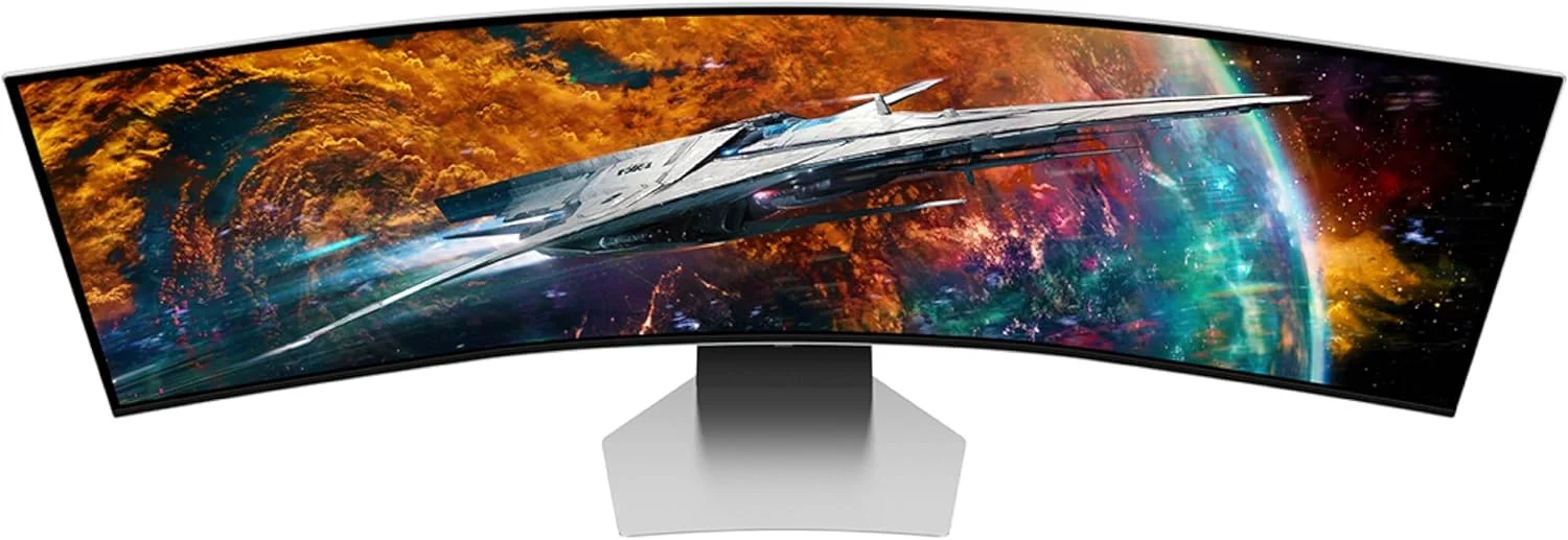 مانیتور گیمینگ هوشمند خمیده 49 اینچی سامسونگ Odyssey OLED G9 (G95SC) با QD-OLED، نرخ نوسازی 240 هرتز، زمان پاسخگویی 0.03 میلی‌ثانیه، AMD Freestyle Premium Pro، سازگار با G-Sync، Dual QHD، پردازنده Neo Quantum Pro، مدل LS49CG954SNXZA