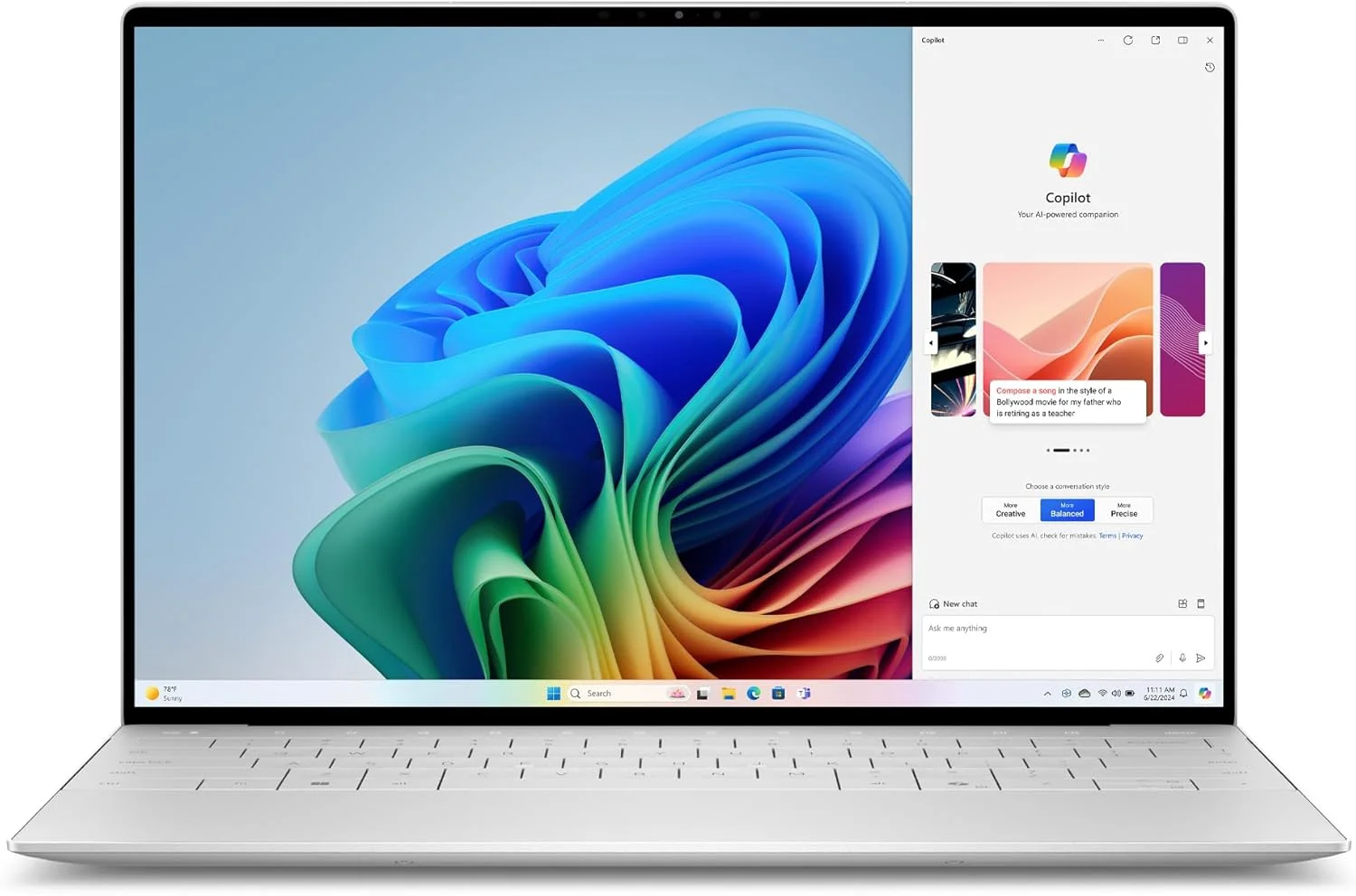 لپ تاپ Dell XPS 13 9345 با صفحه نمایش 13.4 اینچی InfinityEdge FHD+ 16:10، پردازنده Snapdragon X Elite X1E-80-100، گرافیک Qualcomm Adreno 740، رم 16 گیگابایتی، حافظه SSD 512 گیگابایتی، ویندوز 11 هوم، کیبورد انگلیسی-بریتانیایی با نور پس زمینه هوش مصنوعی