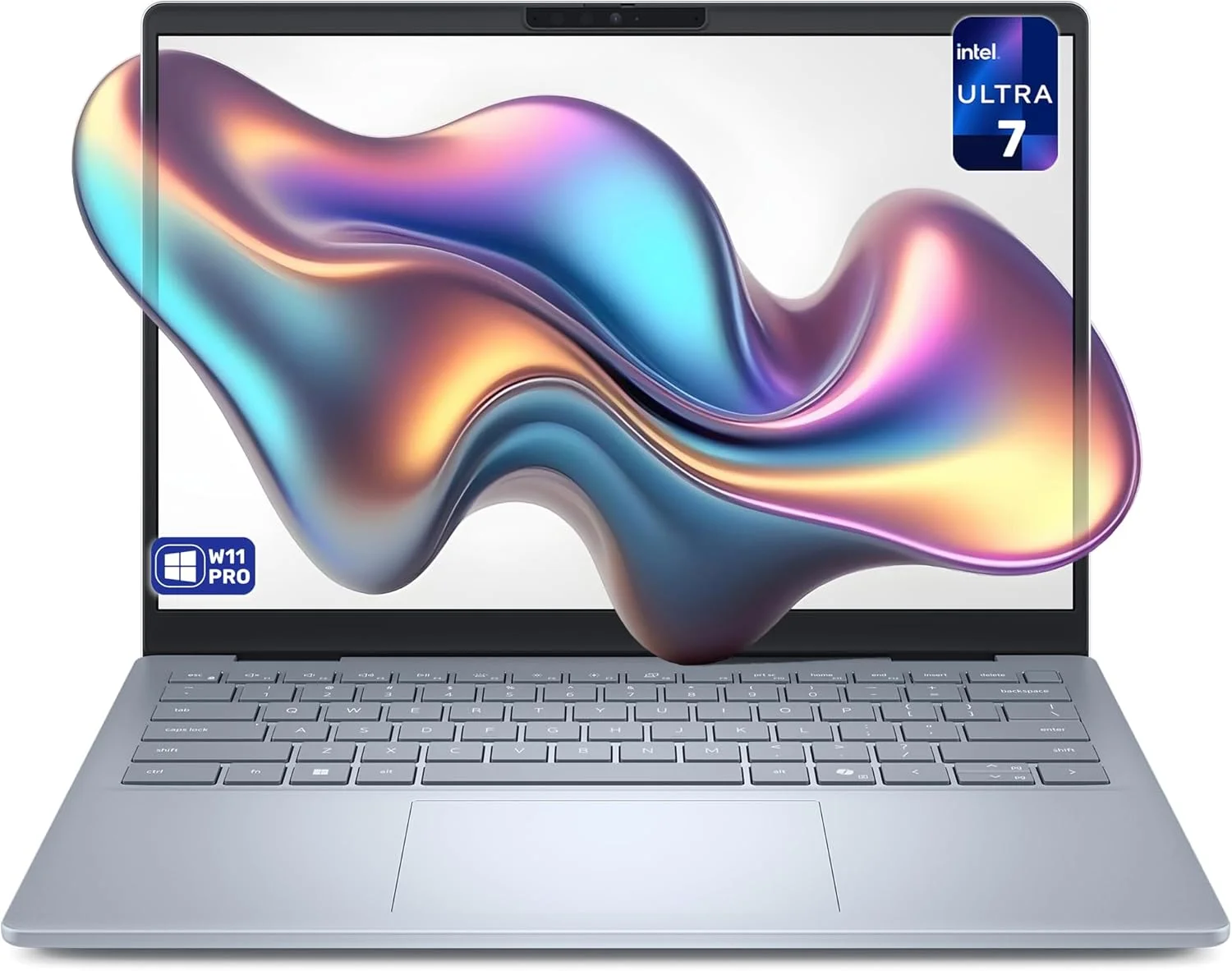 لپ تاپ Dell 14 Plus AI Copilot+، پردازنده Intel Ultra 7-258V، رم 32 گیگابایتی LPDDR5x، حافظه SSD 2 ترابایتی PCIe، نمایشگر 14 اینچی 2.5K (2560x1600)، گرافیک Intel Arc، کیبورد با نور پس زمینه، ویندوز 11 پرو، آبی یخی
