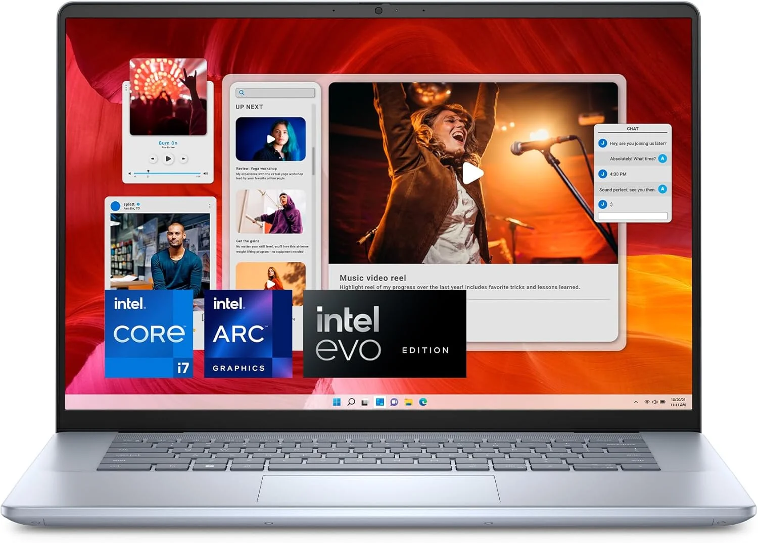 لپ تاپ دل Inspiron 16 Plus 7640 - صفحه نمایش 16 اینچی 16:10 2.5K (2560x1600)، پردازنده Intel Core Ultra 7-155H، رم 16 گیگابایتی LPDDR5X، حافظه SSD 1 ترابایتی، گرافیک Intel Arc، ویندوز 11 پرو، خدمات در محل و انتقال - آبی یخی