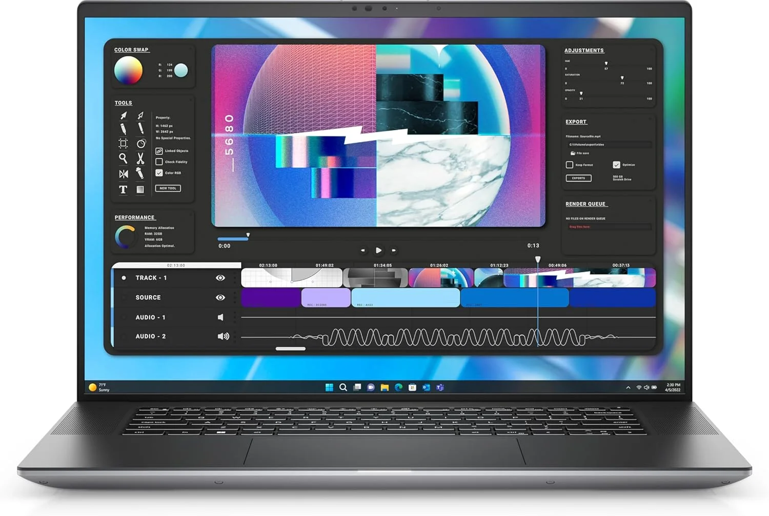 لپ تاپ ورک استیشن Dell Precision 5680 (2023) | 16 اینچ 1920x1200 FHD+ | Core i9-13900H - هارد درایو 1 ترابایتی SSD - رم 64 گیگابایتی - Nvidia RTX 3500 Ada | 14 هسته @ 5.4 گیگاهرتز - 12 گیگابایت GDDR6 Win 11 Pro مشکی