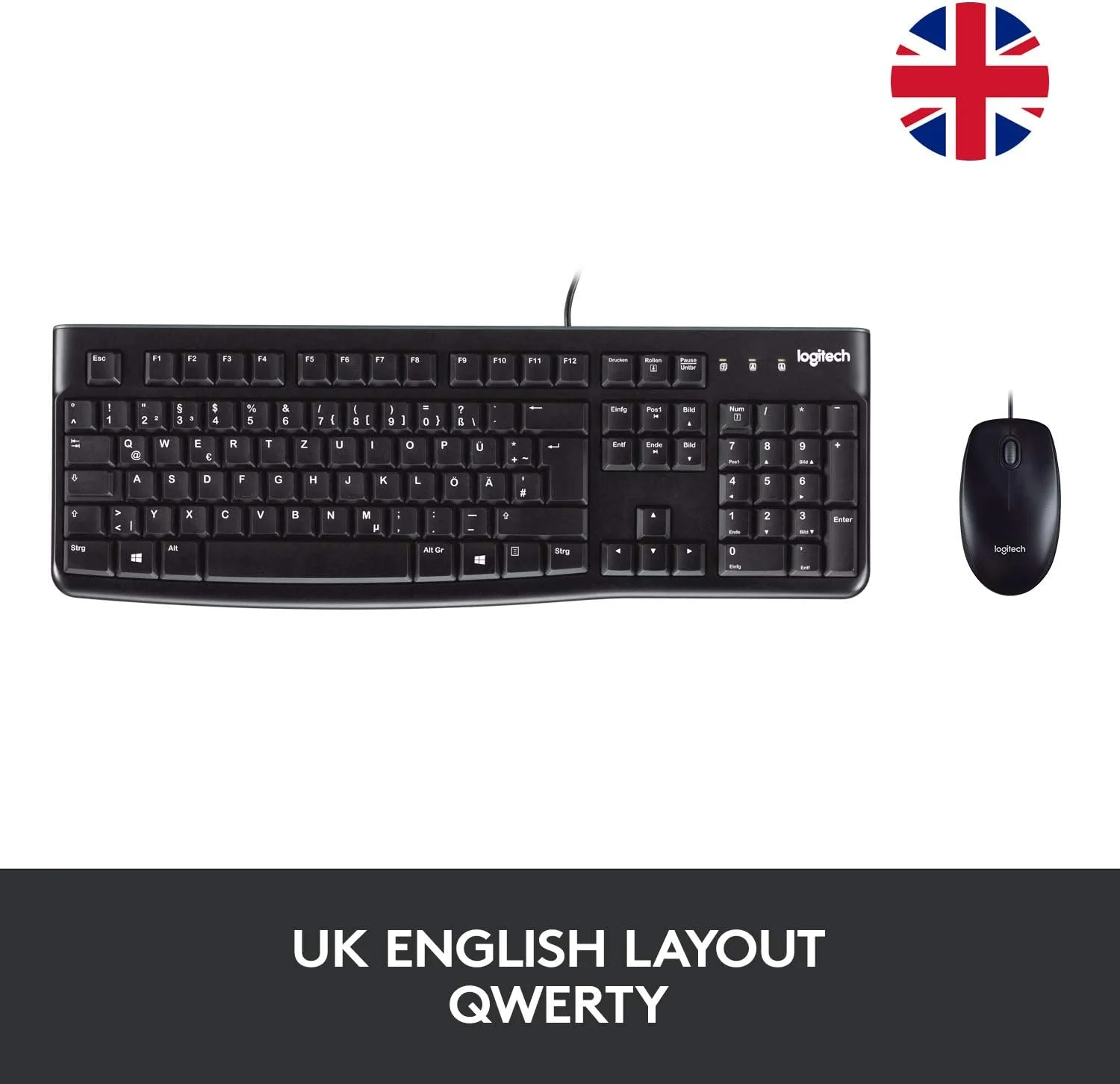 کیبورد و ماوس سیم دار Logitech MK120 برای ویندوز، ماوس اپتیکال سیم دار، اتصال USB Plug-and-Play، اندازه کامل، PC/لپ تاپ، طرح بندی UK - مشکی کیبورد و ماوس سیم دار Logitech MK120 برای ویندوز، ماوس اپتیکال سیم دار، اتصال USB Plug-and-Play، اندازه کامل، PC/لپ تاپ، طرح بندی UK - مشکی