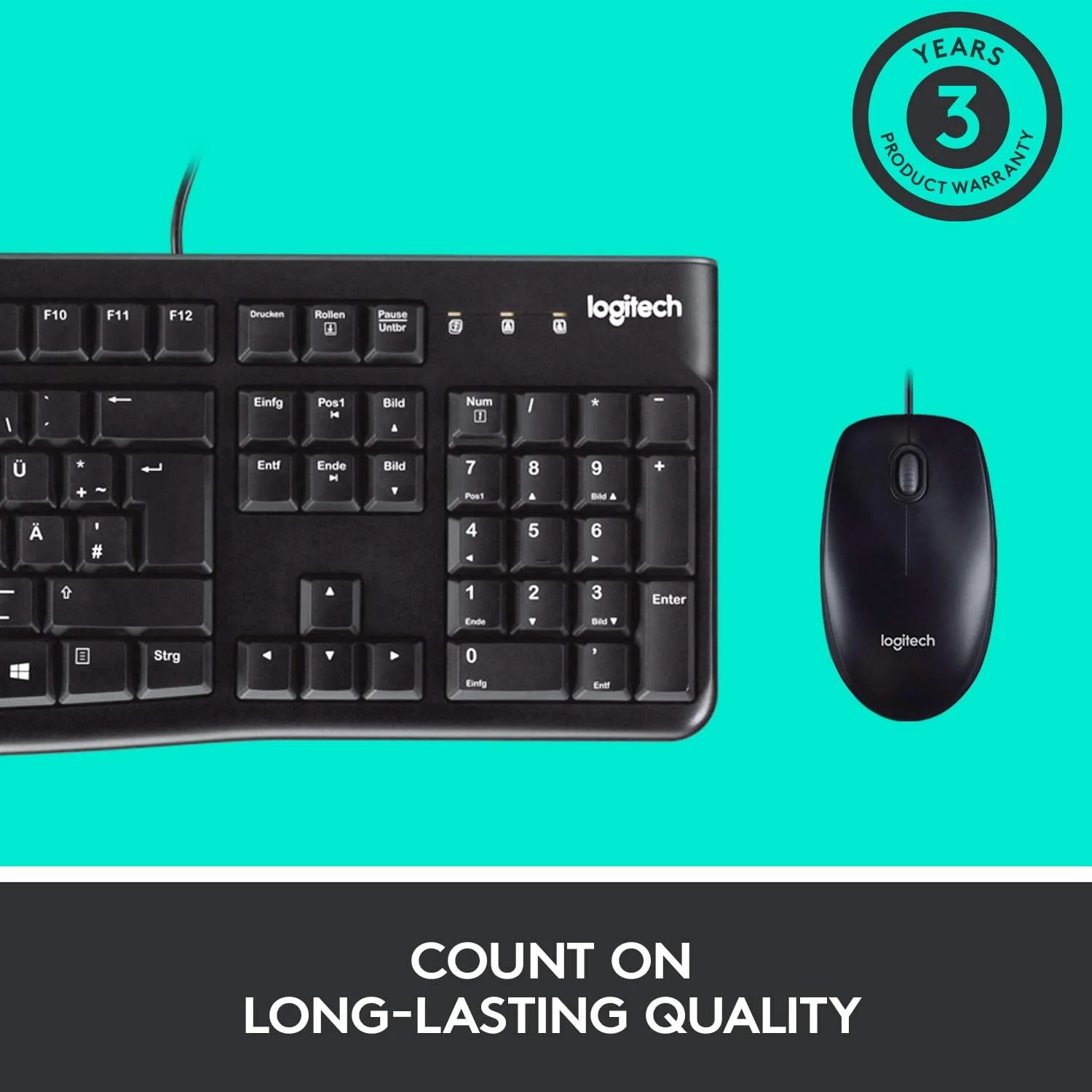 کیبورد و ماوس سیم دار Logitech MK120 برای ویندوز، ماوس اپتیکال سیم دار، اتصال USB Plug-and-Play، اندازه کامل، PC/لپ تاپ، طرح بندی UK - مشکی کیبورد و ماوس سیم دار Logitech MK120 برای ویندوز، ماوس اپتیکال سیم دار، اتصال USB Plug-and-Play، اندازه کامل، PC/لپ تاپ، طرح بندی UK - مشکی