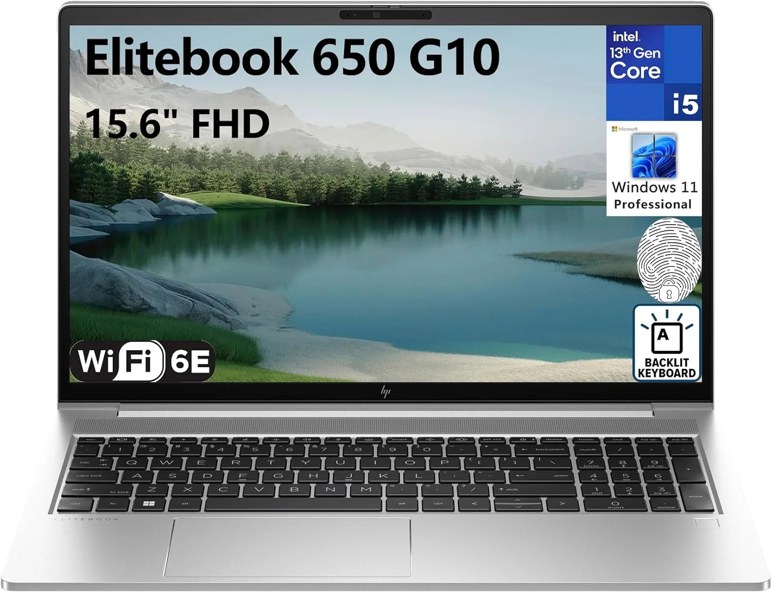 لپ تاپ تجاری HP 2023 Elitebook 650 G9 با صفحه نمایش 15.6 اینچی FHD، پردازنده نسل دوازدهم اینتل 10 هسته ای i5-1235U (بهتر از i7-1195G7)، رم 16 گیگابایتی DDR4، حافظه SSD 1 ترابایتی PCIe، وای فای 6، بلوتوث 5.3، صفحه کلید با نور پس زمینه، FR، ویندوز 11 پرو، BROAG