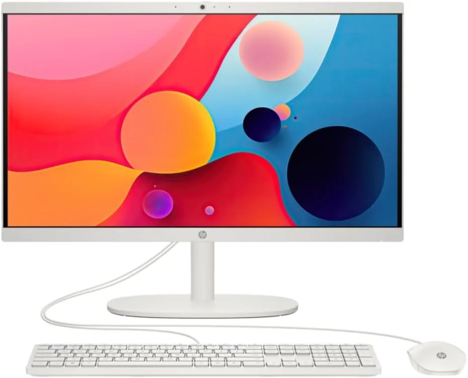 کامپیوتر همه کاره HP AIO 22-dg0012nh – صفحه نمایش 21.5 اینچی FHD VA، پردازنده Intel Core i3-N300، رم 8 گیگابایتی DDR5، حافظه SSD 512 گیگابایتی، Wi-Fi 6، Windows 11 Pro، شامل صفحه کلید و ماوس – سفید صدفی
