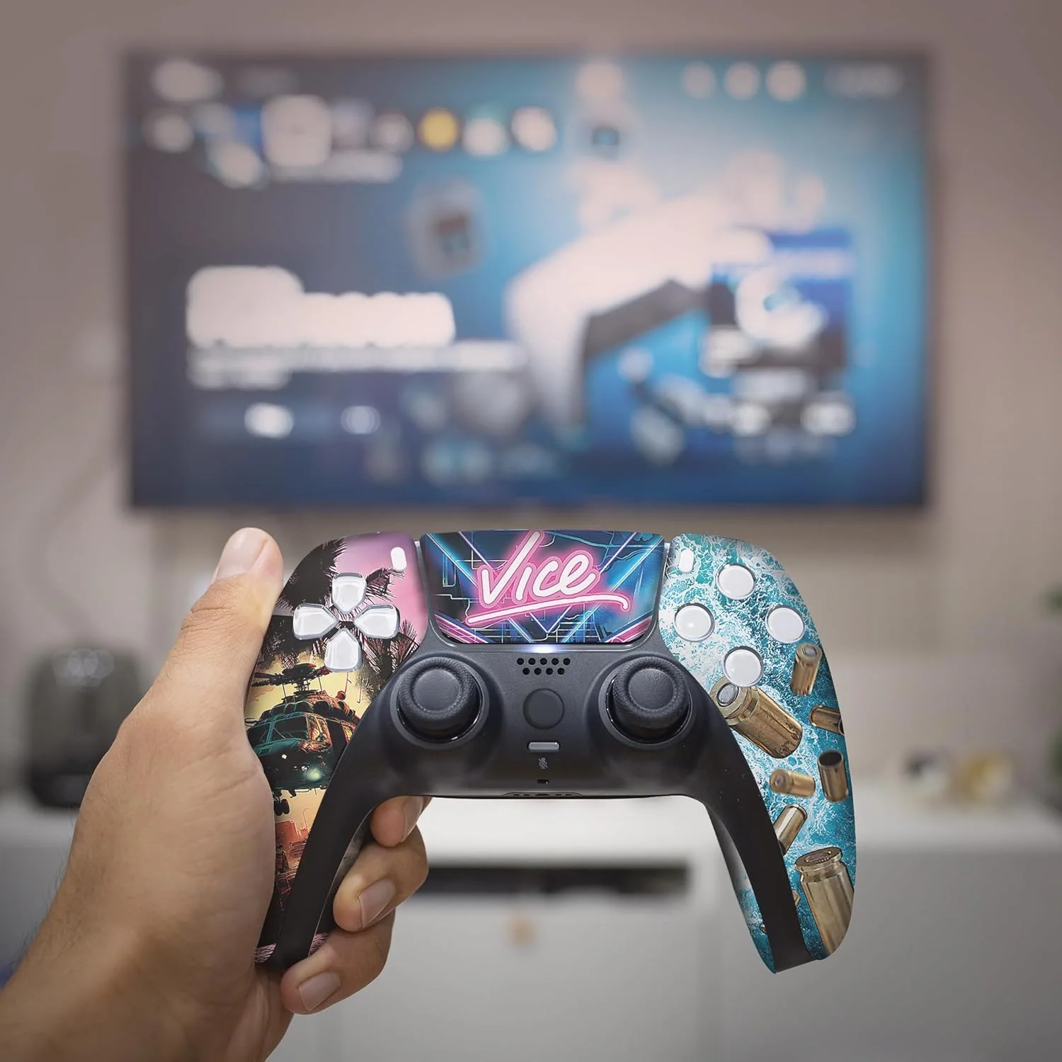 دسته بازی سفارشی BABY CUDDLE BOX GTA 6 PS-5 بیسیم سازگار با کنسول پلی استیشن 5 توسط BCB Controllers | با افتخار سفارشی شده در ایالات متحده آمریکا با چاپ دائمی هیدرو دیپ (نه فقط یک برچسب)(MODDED) دسته بازی سفارشی BABY CUDDLE BOX GTA 6 PS-5 بیسیم سازگار با کنسول پلی استیشن 5 توسط BCB Controllers | با افتخار سفارشی شده در ایالات متحده آمریکا با چاپ دائمی هیدرو دیپ (نه فقط یک برچسب)(MODDED)