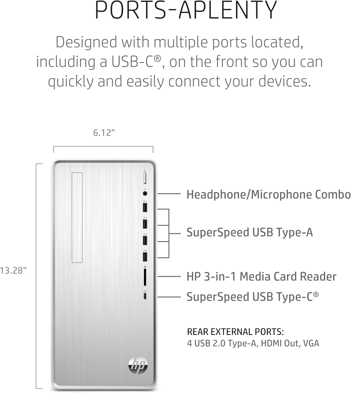 کامپیوتر رومیزی HP Pavilion، پردازنده AMD Ryzen 7 5700G، رم 16 گیگابایتی، حافظه SSD 512 گیگابایتی، ویندوز 11 پرو، اتصال Wi-Fi 5 و بلوتوث، 9 پورت USB، ماوس و کیبورد سیمی، کیس از پیش ساخته شده (TP01-2022، 2021) کامپیوتر رومیزی HP Pavilion، پردازنده AMD Ryzen 7 5700G، رم 16 گیگابایتی، حافظه SSD 512 گیگابایتی، ویندوز 11 پرو، اتصال Wi-Fi 5 و بلوتوث، 9 پورت USB، ماوس و کیبورد سیمی، کیس از پیش ساخته شده (TP01-2022، 2021)
