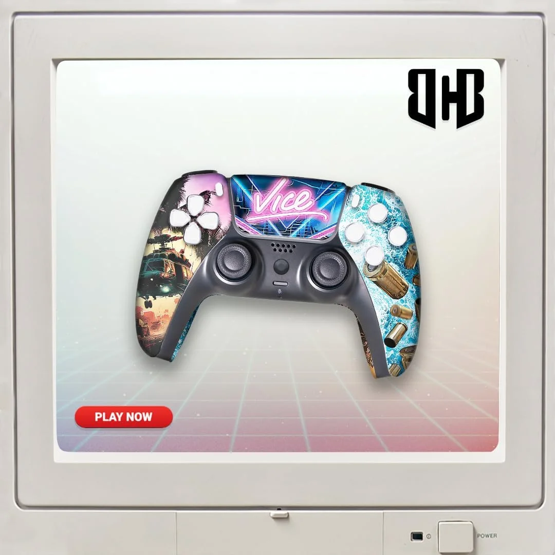 دسته بازی سفارشی BABY CUDDLE BOX GTA 6 PS-5 بیسیم سازگار با کنسول پلی استیشن 5 توسط BCB Controllers | با افتخار سفارشی شده در ایالات متحده آمریکا با چاپ دائمی هیدرو دیپ (نه فقط یک برچسب)(MODDED) دسته بازی سفارشی BABY CUDDLE BOX GTA 6 PS-5 بیسیم سازگار با کنسول پلی استیشن 5 توسط BCB Controllers | با افتخار سفارشی شده در ایالات متحده آمریکا با چاپ دائمی هیدرو دیپ (نه فقط یک برچسب)(MODDED)