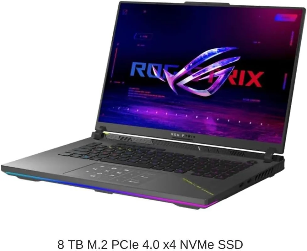 جدیدترین لپ تاپ گیمینگ ایسوس ROG Strix G16 مدل 2025، صفحه نمایش 16 اینچی FHD 165 هرتز، پردازنده 16 هسته ای AMD Ryzen 9 8940HX، کارت گرافیک RTX 5070 Ti، رم 16 گیگابایتی، SSD 1 ترابایتی، رنگ خاکستری Eclipse