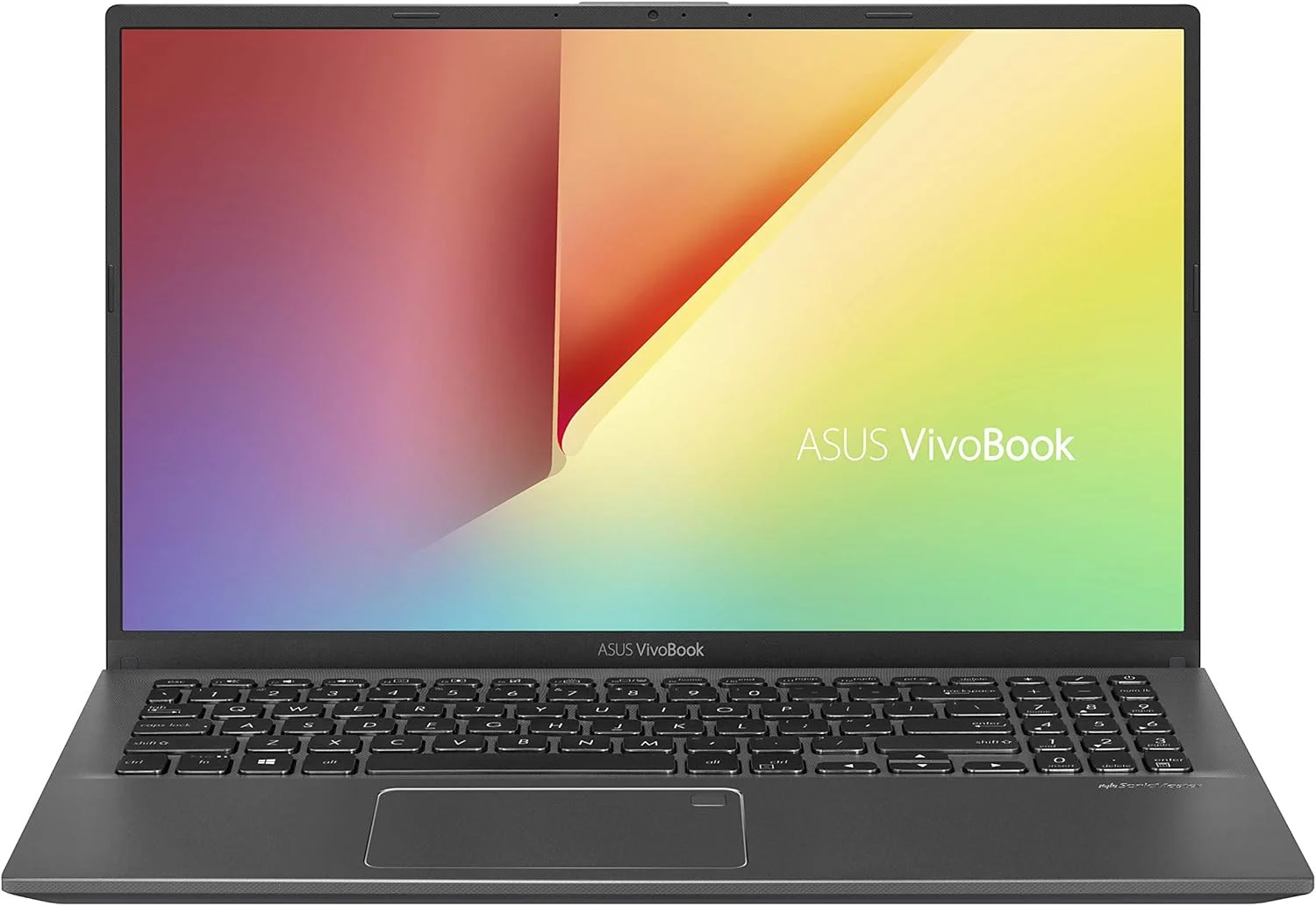 لپ تاپ سبک و باریک ASUS VivoBook F512، صفحه نمایش 15.6 اینچی FHD NanoEdge WideView، AMD R5-3500U، رم 8 گیگابایتی DDR4، اس اس دی 128 گیگابایتی + هارد دیسک 1 ترابایتی، کیبورد با نور پس زمینه، حسگر اثر انگشت، ویندوز 10، خاکستری تخته سنگی، F512DA-EB55