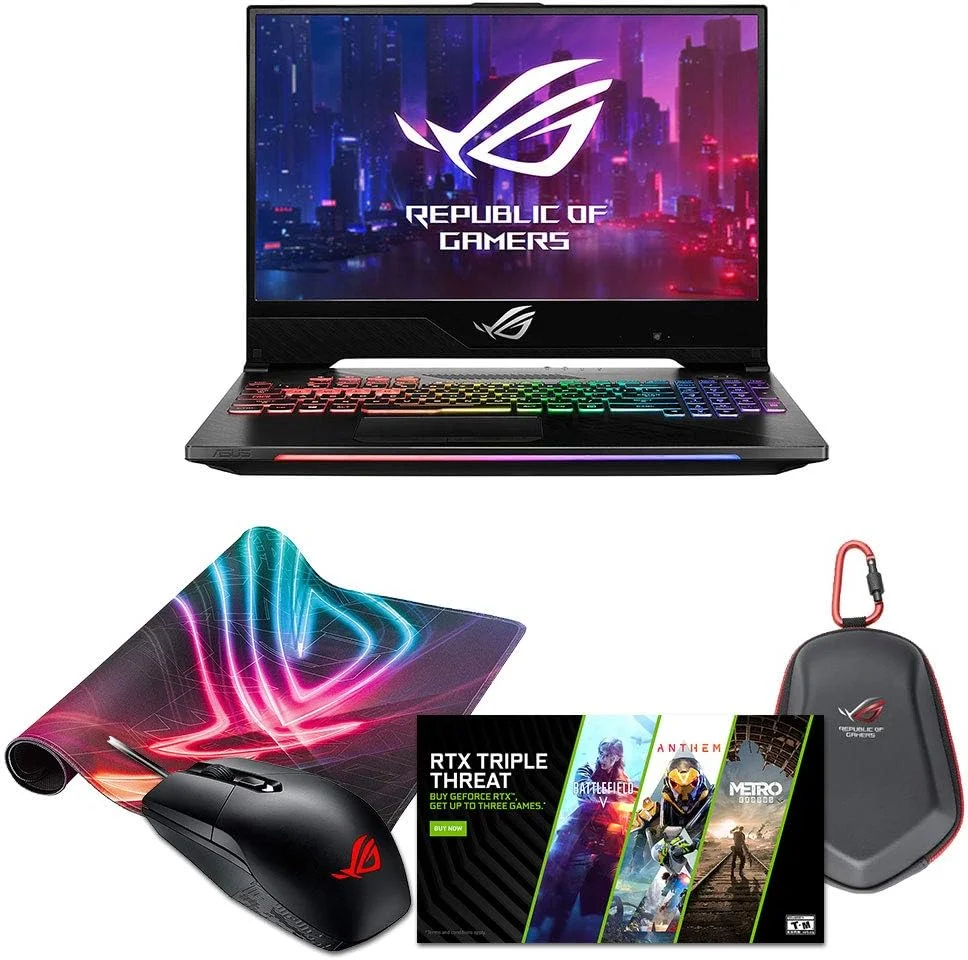 لپ تاپ گیمینگ ایسوس ROG Strix Hero II، صفحه نمایش 15.6 اینچی 144 هرتز IPS FHD، کارت گرافیک NVIDIA GeForce RTX 2060 6GB، پردازنده Intel Core i7-8750H، رم 16 گیگابایتی DDR4، حافظه SSD 512 گیگابایتی PCIe NVMe، کیبورد RGB، ویندوز 10 - GL504GV-DS74