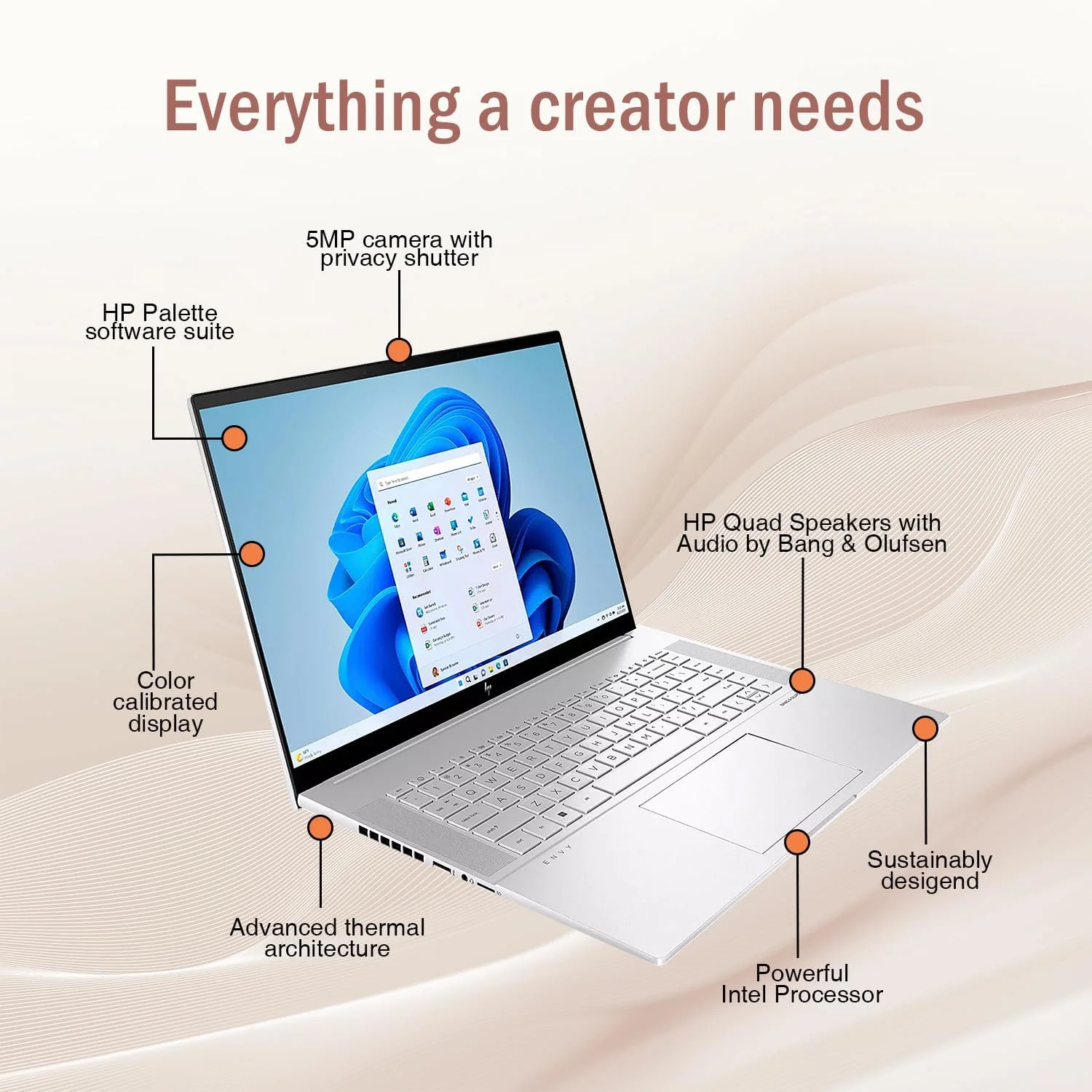 لپ تاپ تجاری HP Envy i7 4060، صفحه نمایش لمسی 16 اینچی WQXGA 120 هرتز، Intel Core i7-13700H، GeForce RTX 4060، رم 64 گیگابایتی DDR5، SSD 2 ترابایتی PCIe M.2، Wi-Fi 6، Windows 11 Pro، نقره ای لپ تاپ تجاری HP Envy i7 4060، صفحه نمایش لمسی 16 اینچی WQXGA 120 هرتز، Intel Core i7-13700H، GeForce RTX 4060، رم 64 گیگابایتی DDR5، SSD 2 ترابایتی PCIe M.2، Wi-Fi 6، Windows 11 Pro، نقره ای