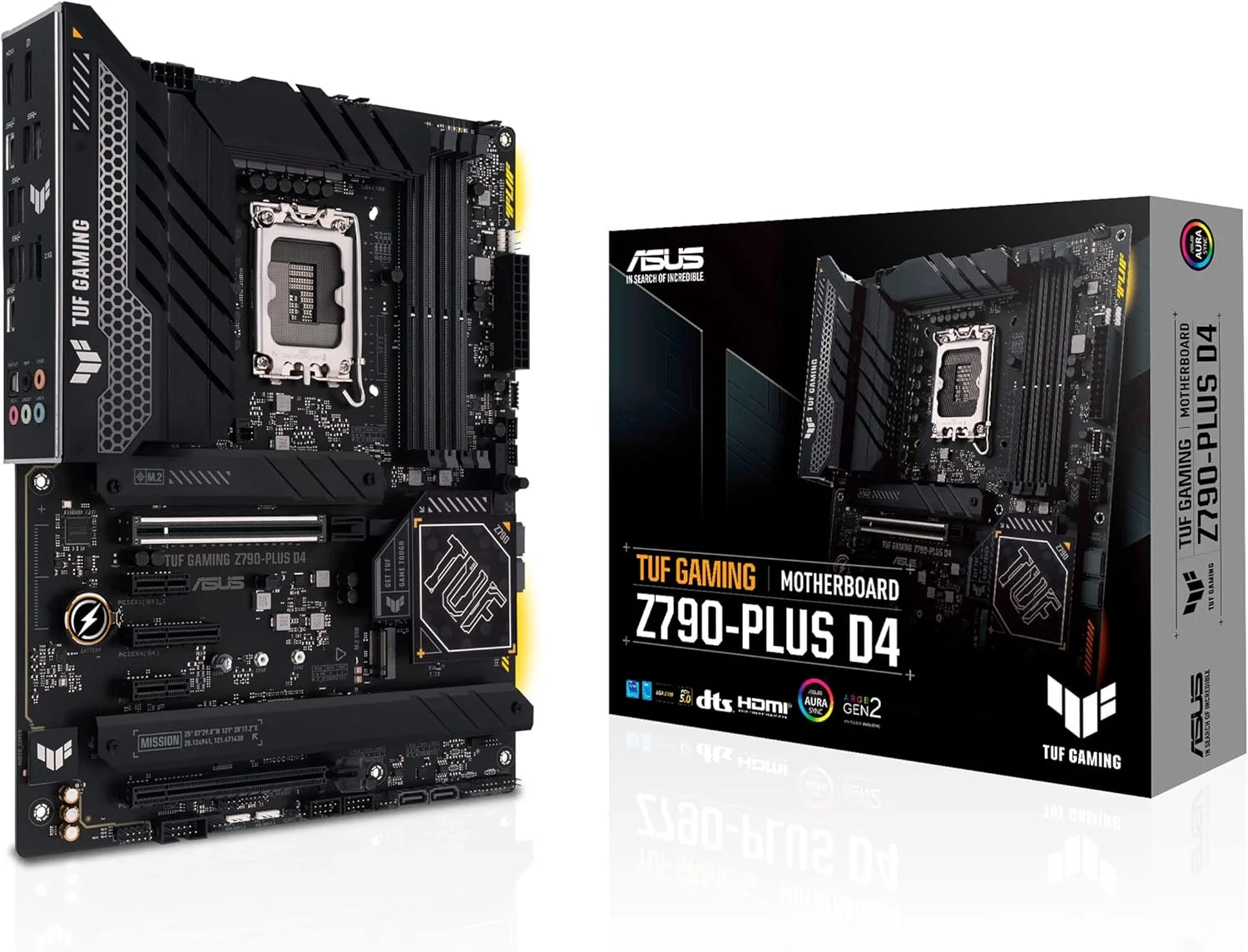 مادربرد ایسوس TUF GAMING Z790 PLUS D4 ATX، سوکت Intel LGA1700، چیپست Intel Z790، اترنت 2.5 گیگابیتی، Armoury Crate، 4 اسلات M.2 و 4 پورت SATA 6Gb/s - مشکی