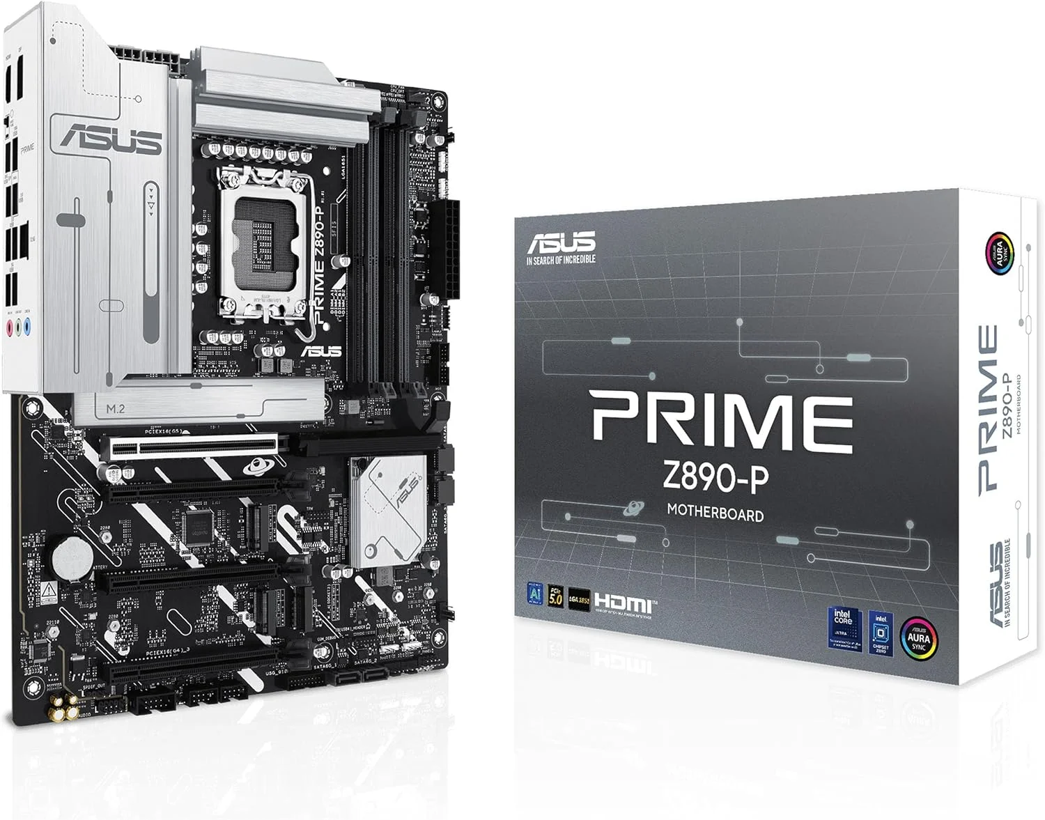 مادربرد ایسوس Prime Z890-P LGA1851 ATX: چیپست Intel Z890، 4 اسلات DIMM، DDR5، USB 20Gbps، HDMI، PCIe 4.0 x16، 4 اسلات M.2، SATA 6Gb/s، صدای فراگیر 7.1 HD، Aura Sync - مشکی