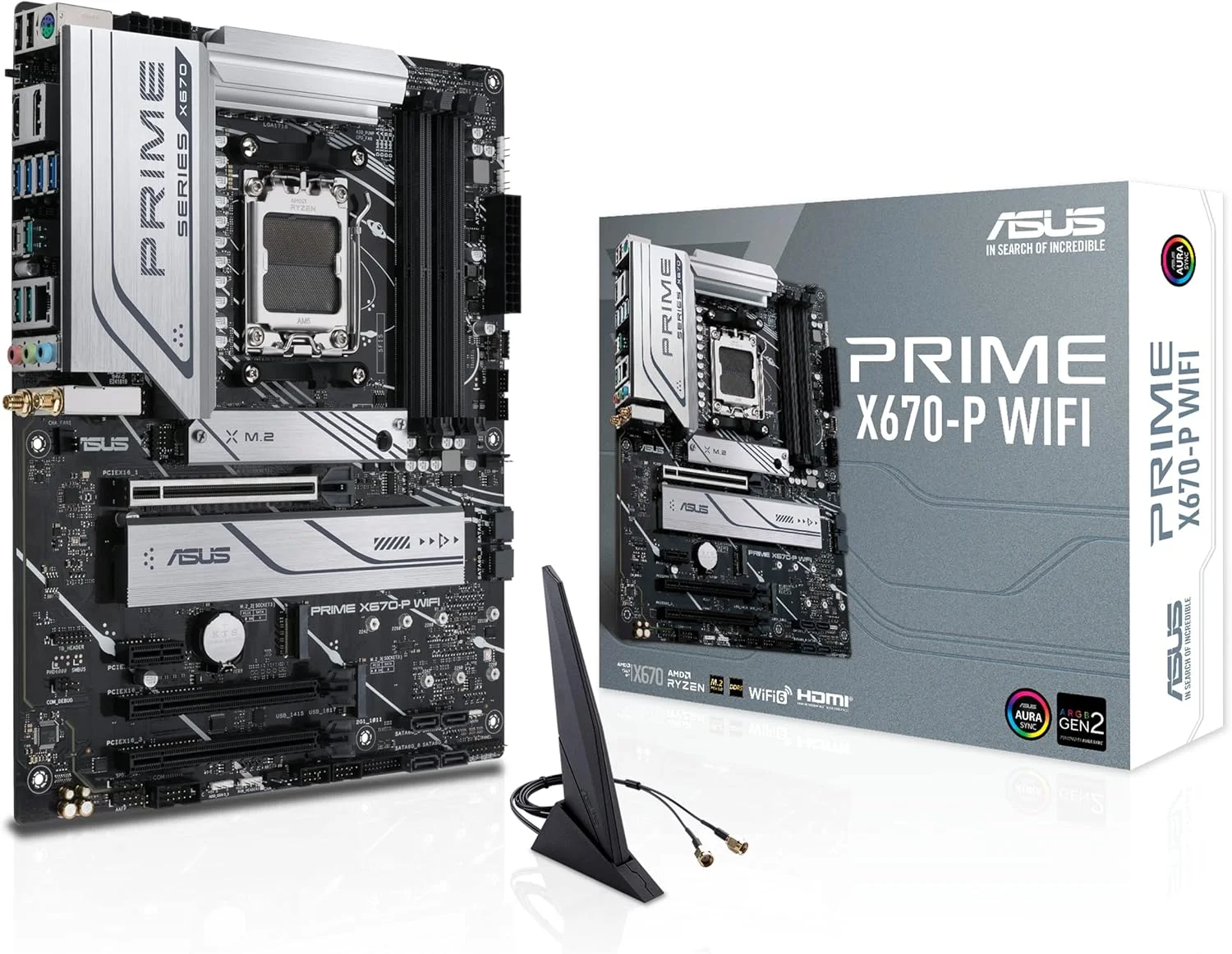 مادربرد ایسوس پرایم X670-P WiFi سوکت AM5، LGA 1718، Ryzen 7000 ATX، DDR5، سه اسلات M.2، USB 3.2 Gen 2x2 Type-C، پشتیبانی از USB4، WiFi 6، اترنت 2.5 گیگابیتی - مشکی