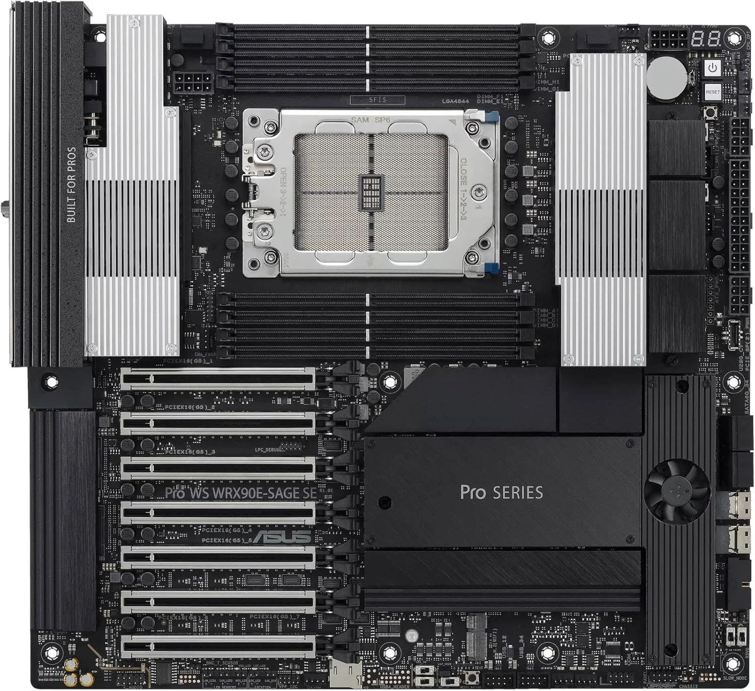 مادربرد ورک استیشن ایسوس Pro WS WRX90E-SAGE SE – سوکت AMD sTR5، چیپست WRX90، PCIe 5.0، پشتیبانی از حافظه ECC