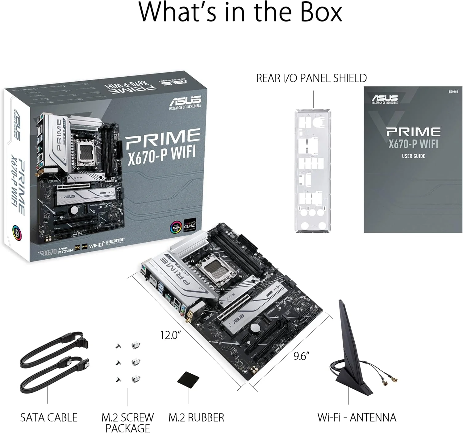 مادربرد ایسوس پرایم X670-P WiFi سوکت AM5، LGA 1718، Ryzen 7000 ATX، DDR5، سه اسلات M.2، USB 3.2 Gen 2x2 Type-C، پشتیبانی از USB4، WiFi 6، اترنت 2.5 گیگابیتی - مشکی