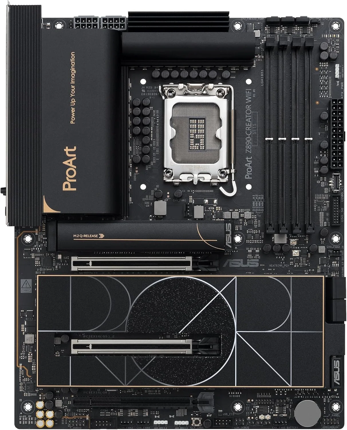 مادربرد ASUS ProArt Z890-CREATOR WIFI Z890 LGA 1851 ATX، آماده برای پردازنده های Intel® Core™ Ultra Series 2، دارای 16+2+1+2 مرحله، PCIe® 5.0، DDR5، Thunderbolt™ 5 Type-C®، LAN 10+2.5 گیگابیتی، WiFi 7، 5x M.2، AI OC
