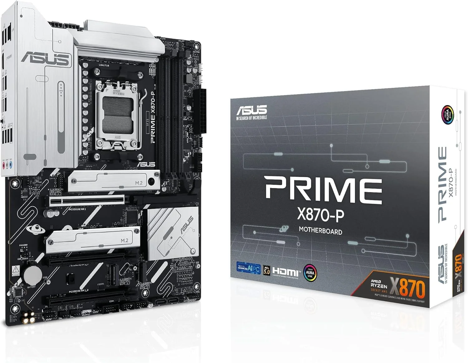 مادربرد ASUS PRIME X870-P B650M-E AMD B650 ATX: DDR5، 4 اسلات DIMM، 1x HDMI، USB 4، PCIe 5.0، 4 اسلات M.2، SATA 6Gb/s، اترنت Realtek 2.5Gb، صدای فراگیر HD 7.1 - مشکی