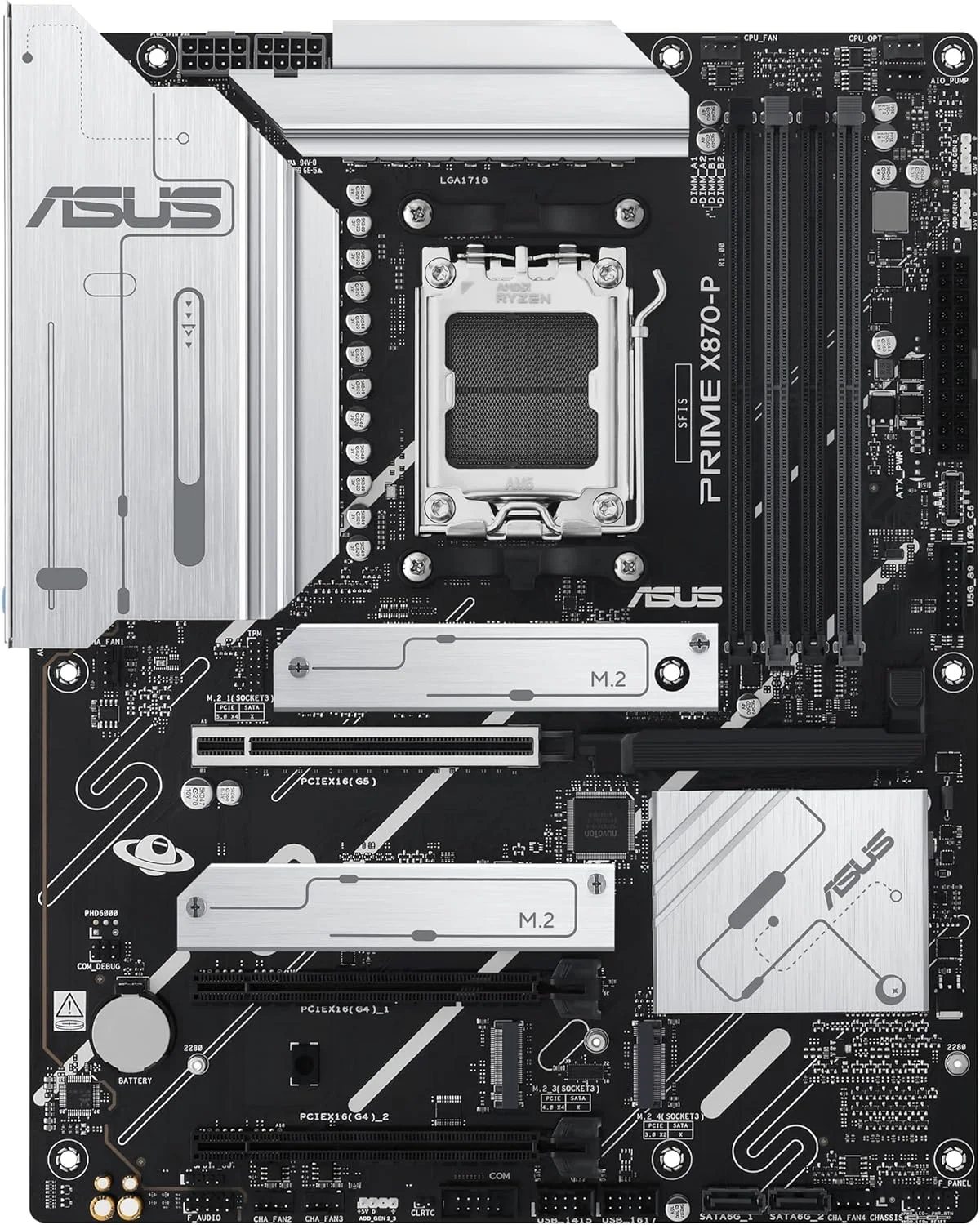 مادربرد ASUS PRIME X870-P B650M-E AMD B650 ATX: DDR5، 4 اسلات DIMM، 1x HDMI، USB 4، PCIe 5.0، 4 اسلات M.2، SATA 6Gb/s، اترنت Realtek 2.5Gb، صدای فراگیر HD 7.1 - مشکی مادربرد ASUS PRIME X870-P B650M-E AMD B650 ATX: DDR5، 4 اسلات DIMM، 1x HDMI، USB 4، PCIe 5.0، 4 اسلات M.2، SATA 6Gb/s، اترنت Realtek 2.5Gb، صدای فراگیر HD 7.1 - مشکی