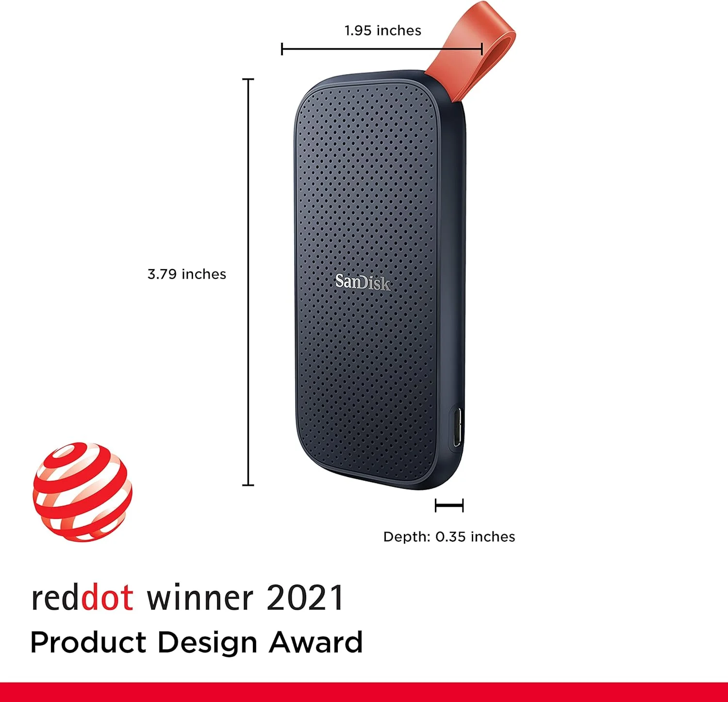 اس اس دی پرتابل 1 ترابایتی SanDisk - تا 800 مگابایت بر ثانیه، USB-C، USB 3.2 Gen 2 - SDSSDE30-1T00-G26